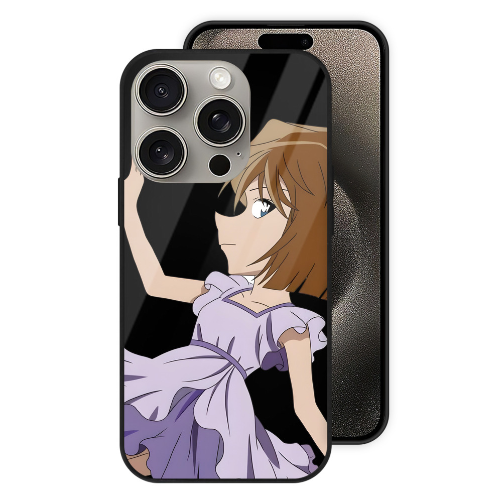 （画像用） 名探偵コナン 灰原 哀 はいばら あい Detective Conan Anita Hailey、Vi Graythorn Haibara Ai 【iPhone15Pro対応】スマホケース 耐衝撃＆黄変防止 背面ガラス