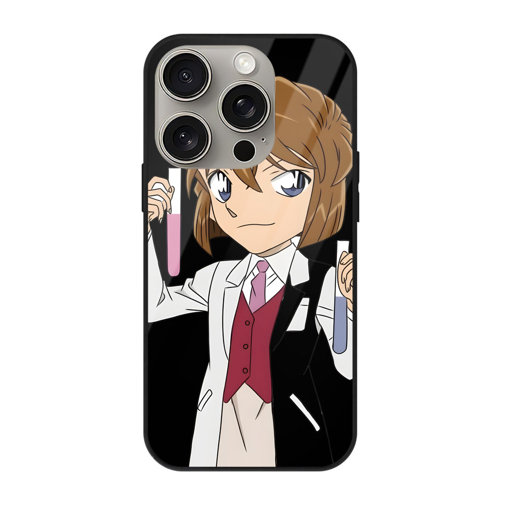 （画像用） 名探偵コナン 灰原 哀 はいばら あい Detective Conan Anita Hailey、Vi Graythorn Haibara Ai 【iPhone15Pro対応】スマホケース 耐衝撃＆黄変防止 背面ガラス