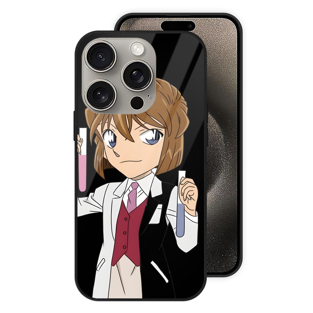 （画像用） 名探偵コナン 灰原 哀 はいばら あい Detective Conan Anita Hailey、Vi Graythorn Haibara Ai 【iPhone15Pro対応】スマホケース 耐衝撃＆黄変防止 背面ガラス