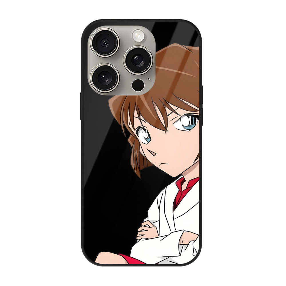 （画像用） 名探偵コナン 灰原 哀 はいばら あい Detective Conan Anita Hailey、Vi Graythorn Haibara Ai 【iPhone15Pro対応】スマホケース 耐衝撃＆黄変防止 背面ガラス