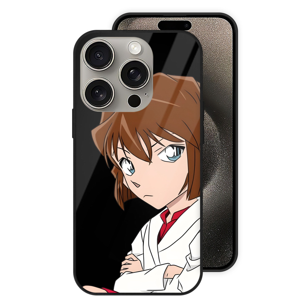 （画像用） 名探偵コナン 灰原 哀 はいばら あい Detective Conan Anita Hailey、Vi Graythorn Haibara Ai 【iPhone15Pro対応】スマホケース 耐衝撃＆黄変防止 背面ガラス