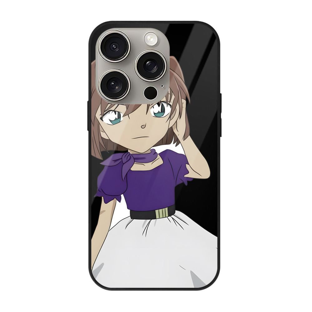 （画像用） 名探偵コナン 灰原 哀 はいばら あい Detective Conan Anita Hailey、Vi Graythorn Haibara Ai 【iPhone15Pro対応】スマホケース 耐衝撃＆黄変防止 背面ガラス