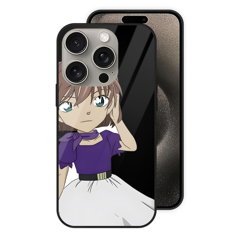 （画像用） 名探偵コナン 灰原 哀 はいばら あい Detective Conan Anita Hailey、Vi Graythorn Haibara Ai 【iPhone15Pro対応】スマホケース 耐衝撃＆黄変防止 背面ガラス