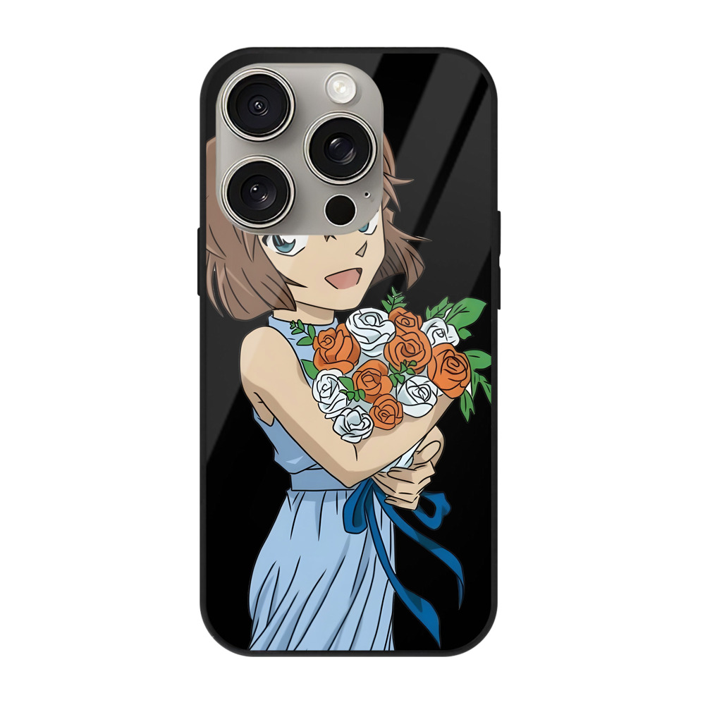 （画像用） 名探偵コナン 灰原 哀 はいばら あい Detective Conan Anita Hailey、Vi Graythorn Haibara Ai 【iPhone15Pro対応】スマホケース 耐衝撃＆黄変防止 背面ガラス
