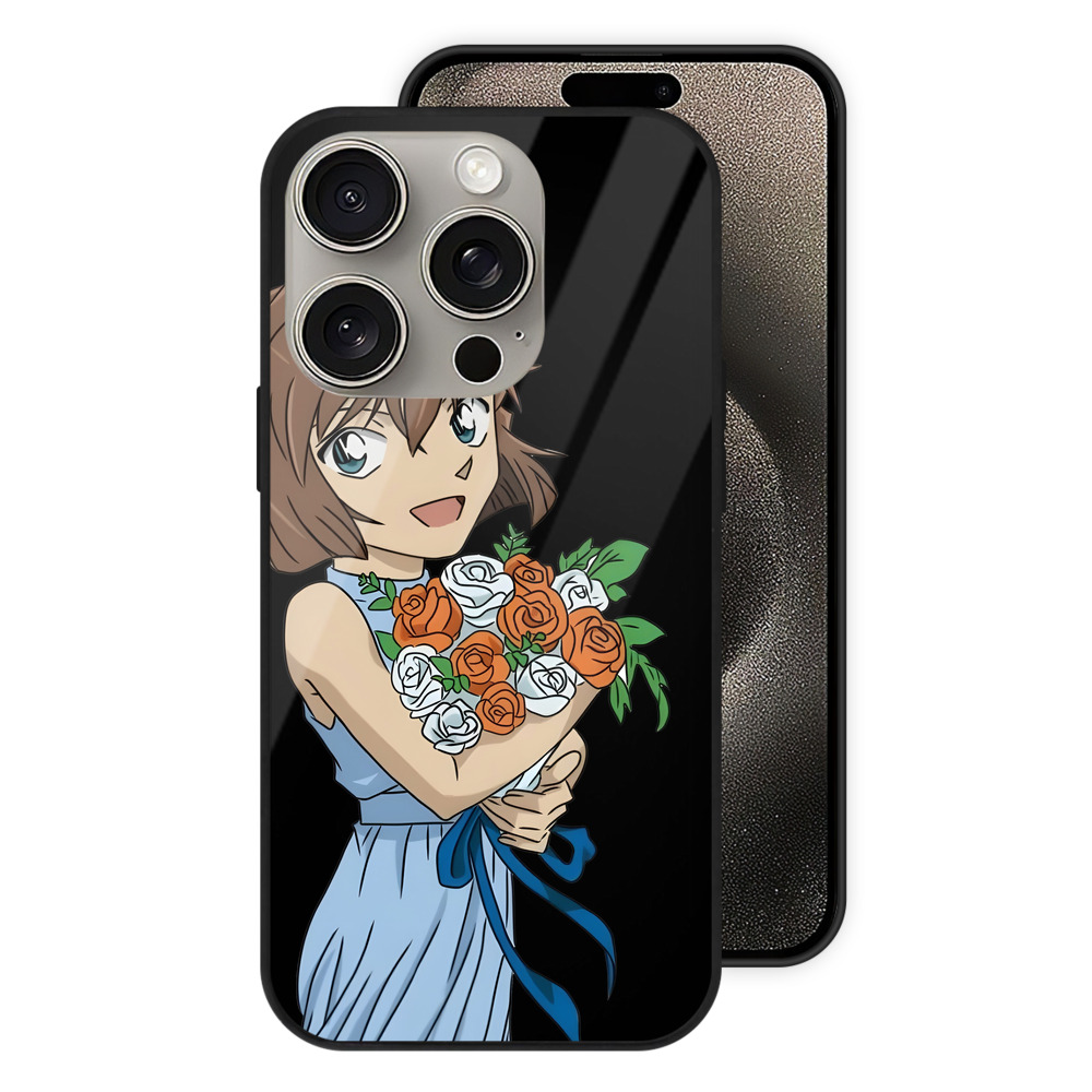 （画像用） 名探偵コナン 灰原 哀 はいばら あい Detective Conan Anita Hailey、Vi Graythorn Haibara Ai 【iPhone15Pro対応】スマホケース 耐衝撃＆黄変防止 背面ガラス