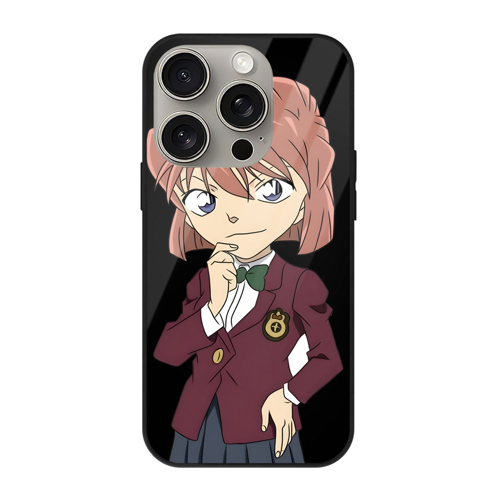 （画像用） 名探偵コナン 灰原 哀 はいばら あい Detective Conan Anita Hailey、Vi Graythorn Haibara Ai 【iPhone15Pro対応】スマホケース 耐衝撃＆黄変防止 背面ガラス