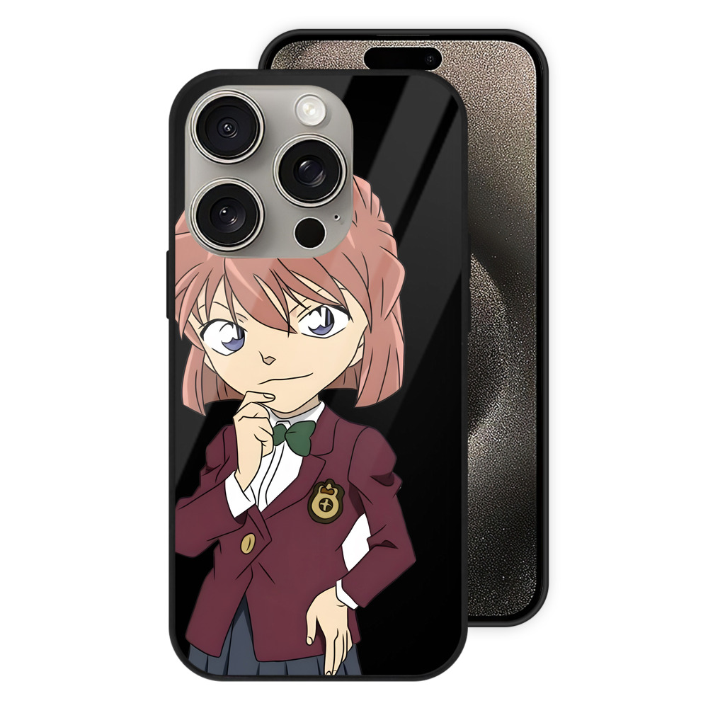 （画像用） 名探偵コナン 灰原 哀 はいばら あい Detective Conan Anita Hailey、Vi Graythorn Haibara Ai 【iPhone15Pro対応】スマホケース 耐衝撃＆黄変防止 背面ガラス
