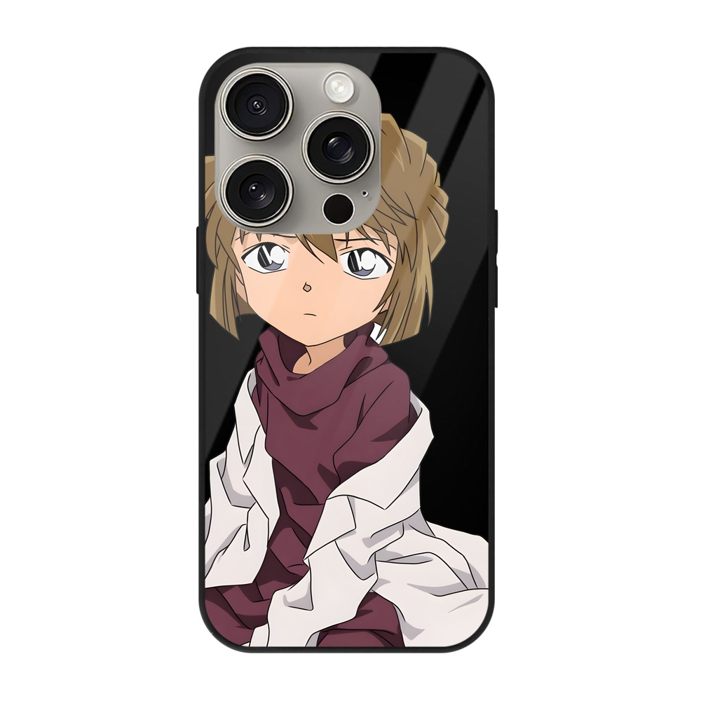 （画像用） 名探偵コナン 灰原 哀 はいばら あい Detective Conan Anita Hailey、Vi Graythorn Haibara Ai 【iPhone15Pro対応】スマホケース 耐衝撃＆黄変防止 背面ガラス
