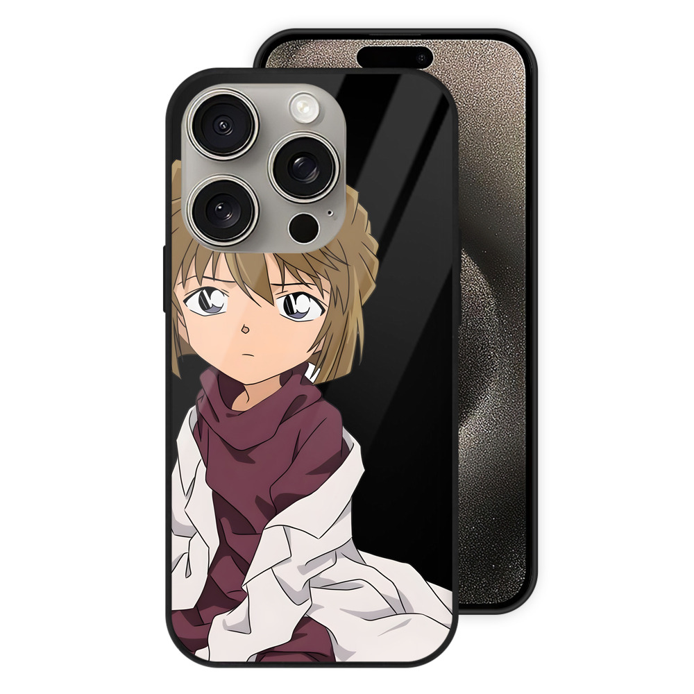 （画像用） 名探偵コナン 灰原 哀 はいばら あい Detective Conan Anita Hailey、Vi Graythorn Haibara Ai 【iPhone15Pro対応】スマホケース 耐衝撃＆黄変防止 背面ガラス