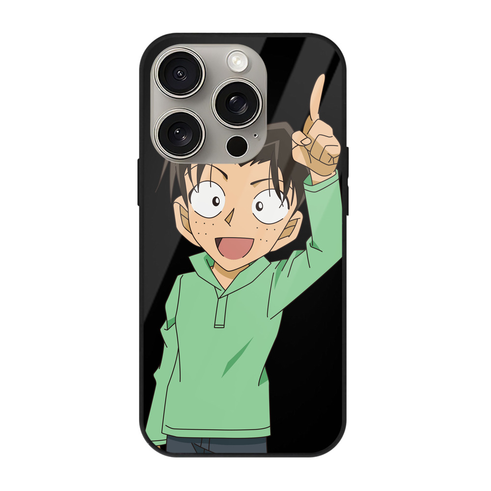 （画像用） 名探偵コナン 円谷 光彦 つぶらや みつひこ Detective Conan Mitch Tennyson 【iPhone15Pro対応】スマホケース 耐衝撃＆黄変防止 背面ガラス