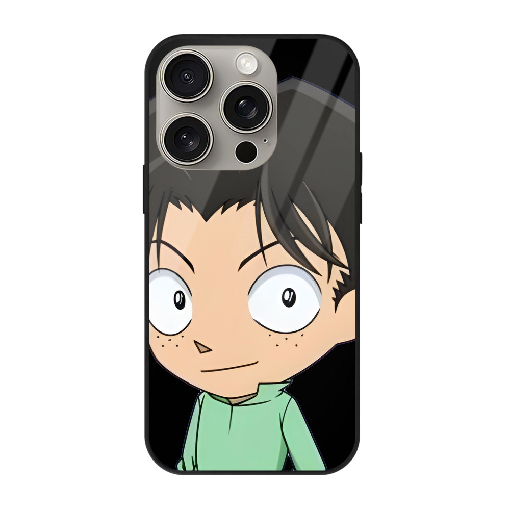 （画像用） 名探偵コナン 円谷 光彦 つぶらや みつひこ Detective Conan Mitch Tennyson 【iPhone15Pro対応】スマホケース 耐衝撃＆黄変防止 背面ガラス