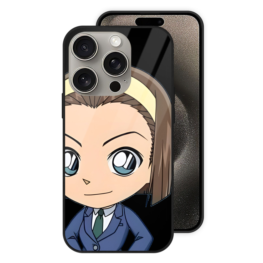 （画像用） 名探偵コナン 吉田 歩美 よしだ あゆみ Detective Conan my Yeager 【iPhone15Pro対応】スマホケース 耐衝撃＆黄変防止 背面ガラス