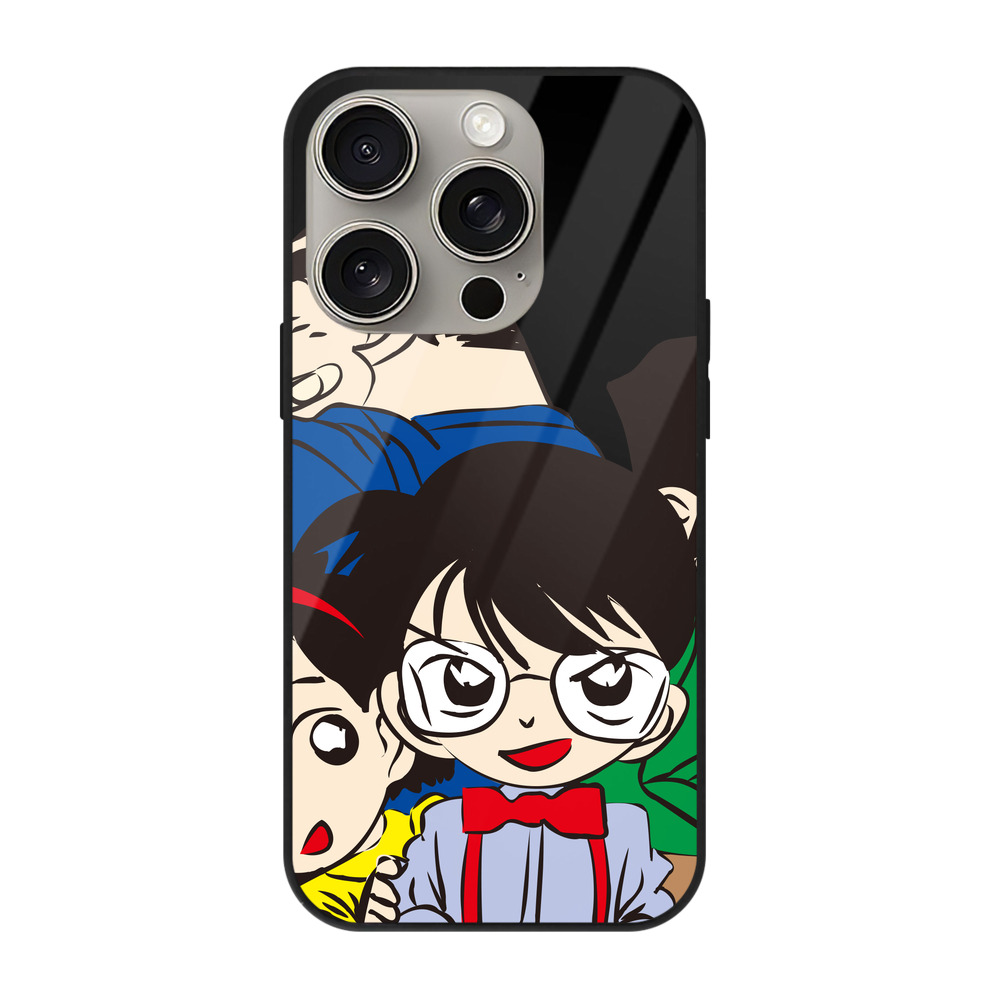 （画像用） 名探偵コナン Detective Conan 【iPhone15Pro対応】スマホケース 耐衝撃＆黄変防止 背面ガラス