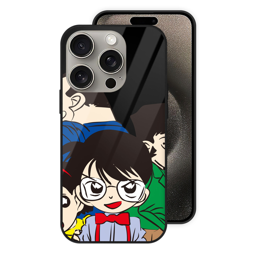（画像用） 名探偵コナン Detective Conan 【iPhone15Pro対応】スマホケース 耐衝撃＆黄変防止 背面ガラス