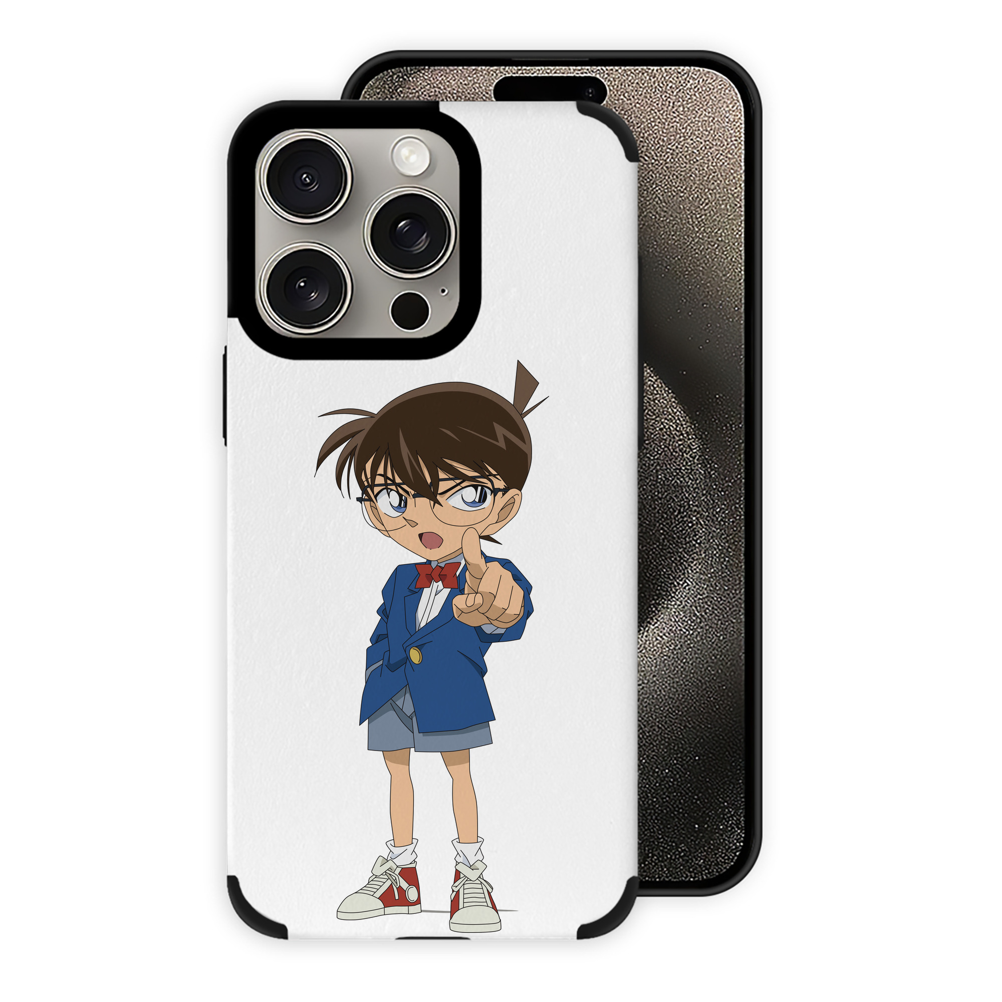 （画像用） 名探偵コナン 江戸川 コナン Detective Conan Conan Edogawa 【iPhone15ProMax対応】 PUレザー スマホケース 耐衝撃＆黄変防止