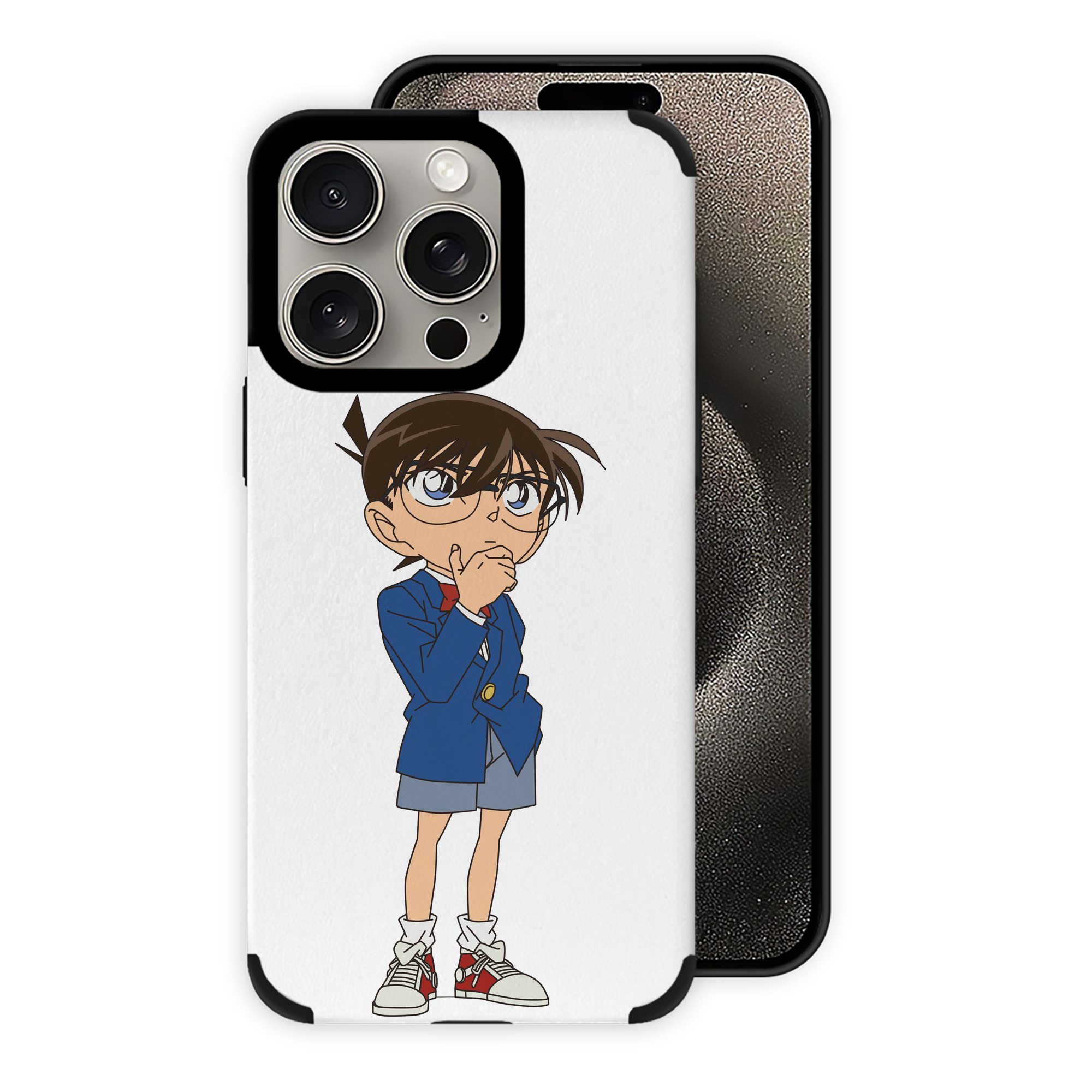 （画像用） 名探偵コナン 江戸川 コナン Detective Conan Conan Edogawa 【iPhone15ProMax対応】 PUレザー スマホケース 耐衝撃＆黄変防止