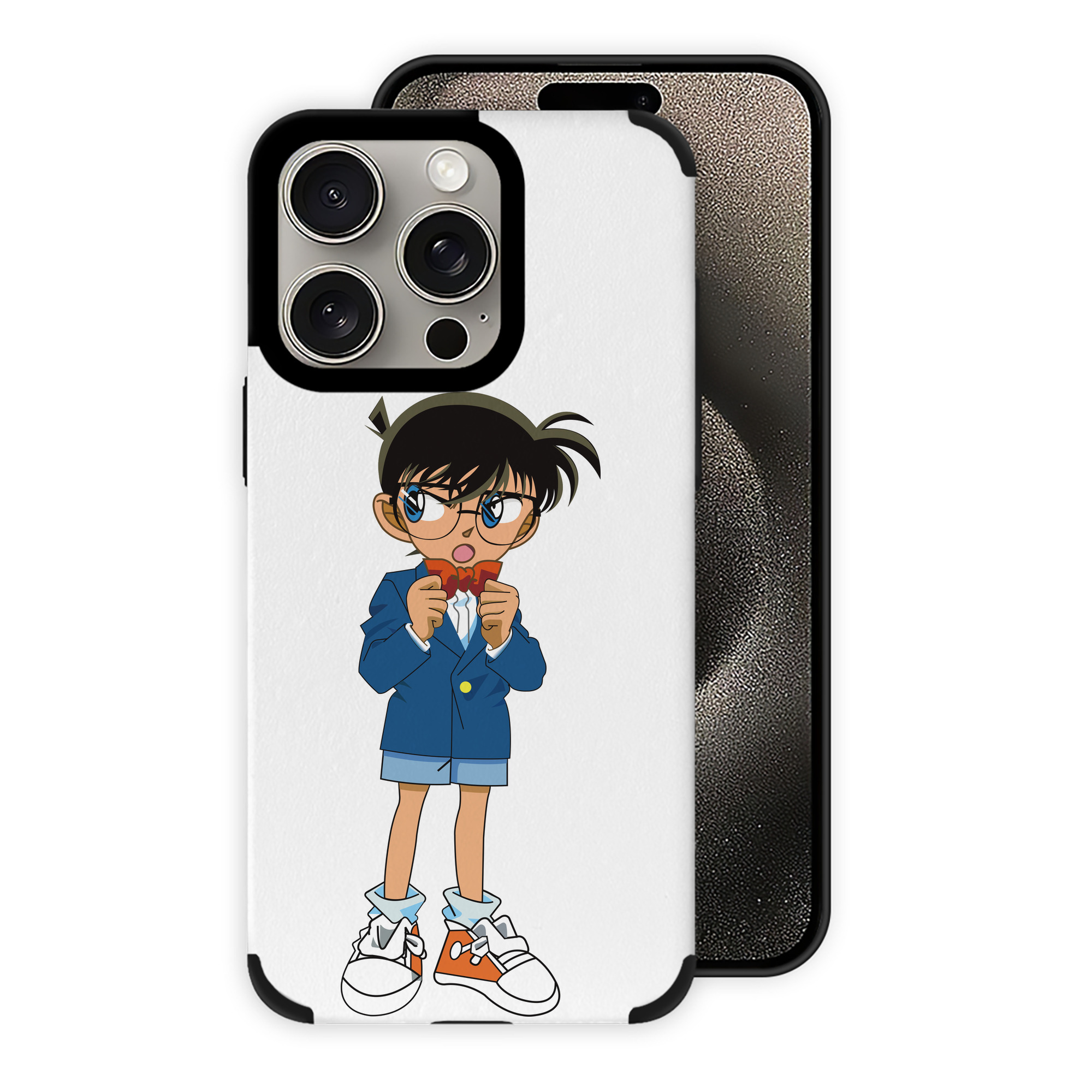 （画像用） 名探偵コナン 江戸川 コナン Detective Conan Conan Edogawa 【iPhone15ProMax対応】 PUレザー スマホケース 耐衝撃＆黄変防止