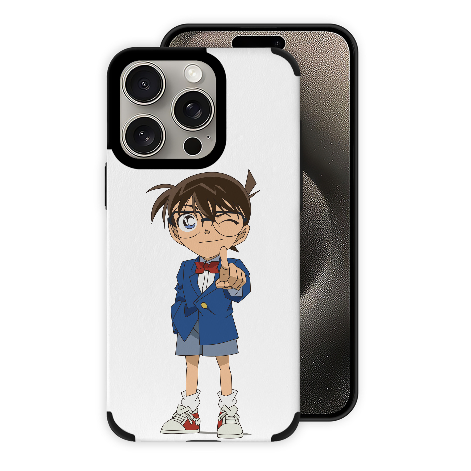 （画像用） 名探偵コナン 江戸川 コナン Detective Conan Conan Edogawa 【iPhone15ProMax対応】 PUレザー スマホケース 耐衝撃＆黄変防止