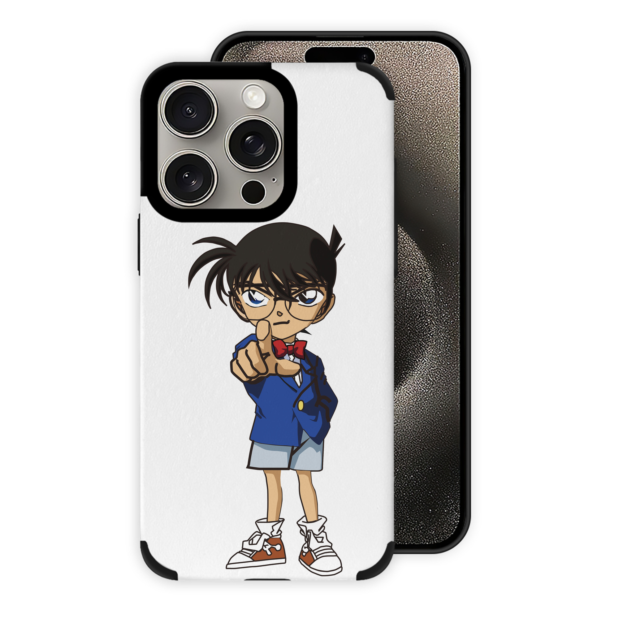 （画像用） 名探偵コナン 江戸川 コナン Detective Conan Conan Edogawa 【iPhone15ProMax対応】 PUレザー スマホケース 耐衝撃＆黄変防止