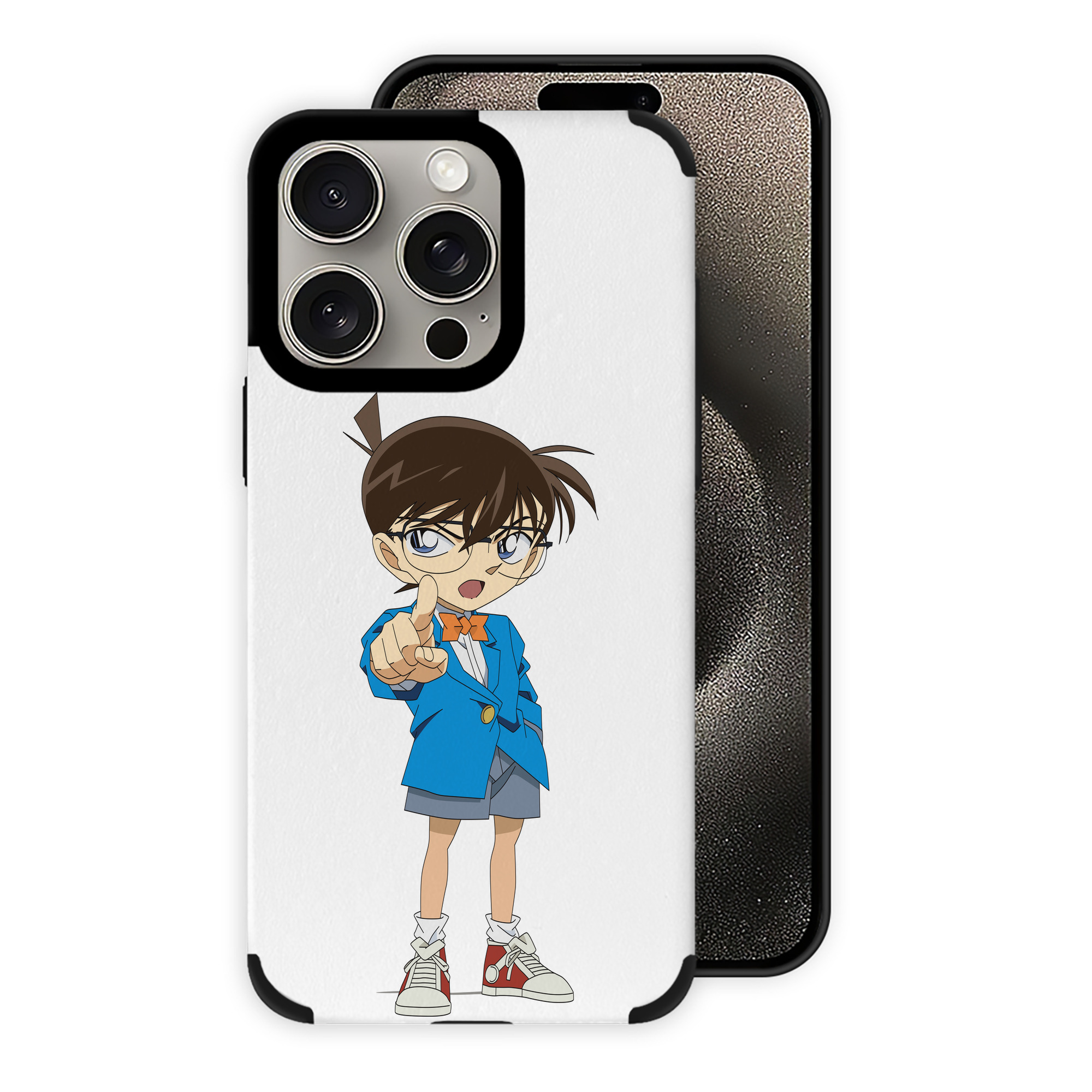 （画像用） 名探偵コナン 江戸川 コナン Detective Conan Conan Edogawa 【iPhone15ProMax対応】 PUレザー スマホケース 耐衝撃＆黄変防止