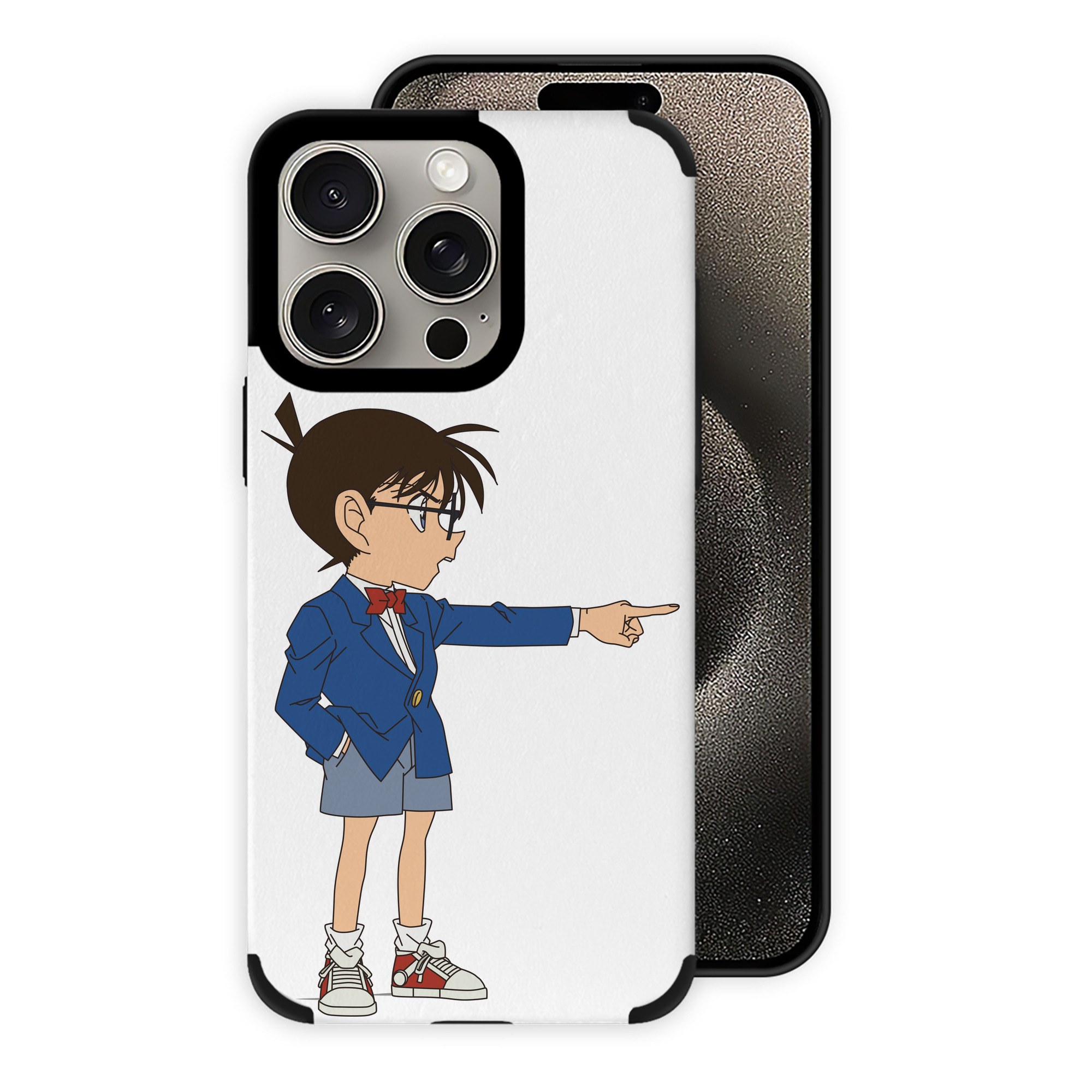 （画像用） 名探偵コナン 江戸川 コナン Detective Conan Conan Edogawa 【iPhone15ProMax対応】 PUレザー スマホケース 耐衝撃＆黄変防止