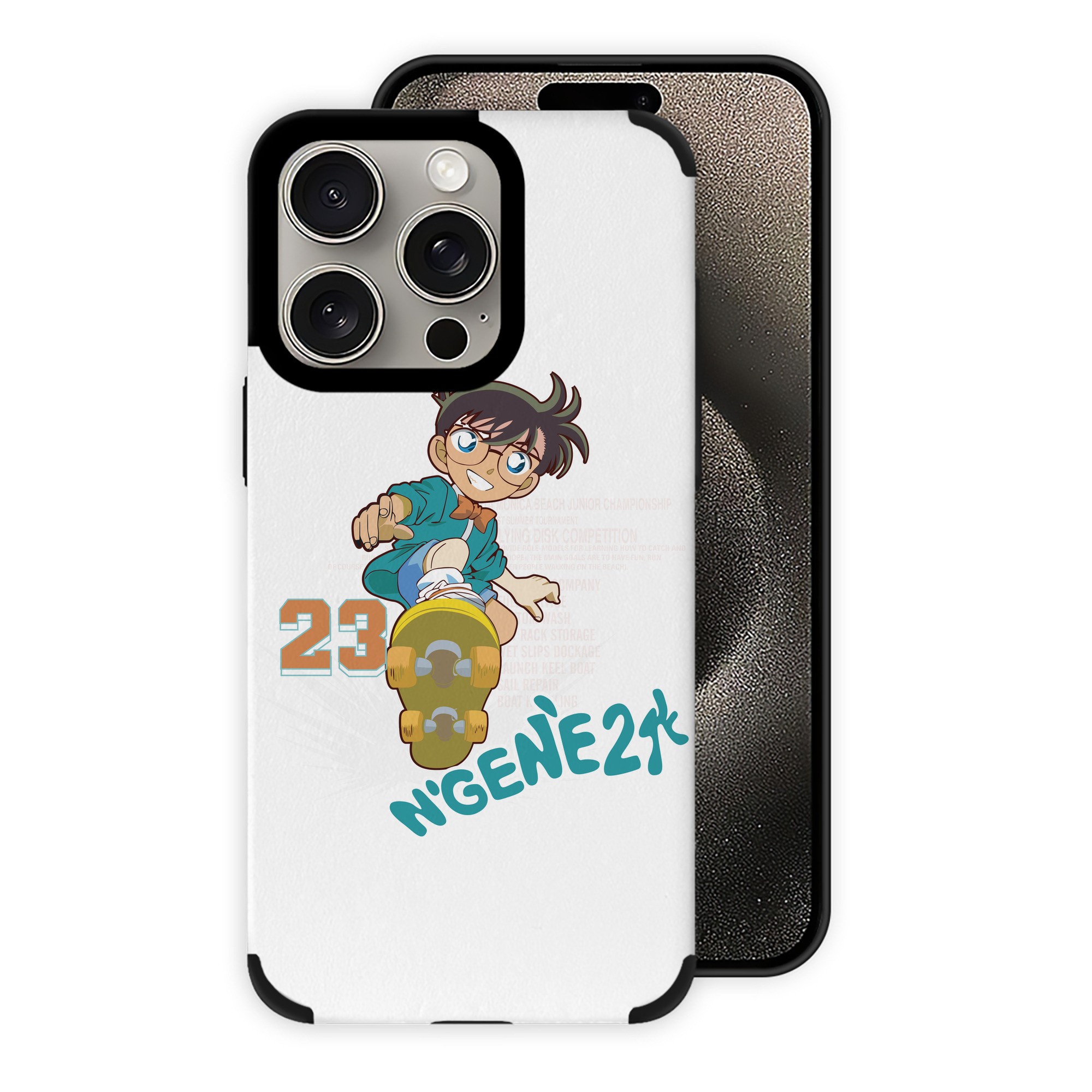 （画像用） 名探偵コナン 江戸川 コナン Detective Conan Conan Edogawa 【iPhone15ProMax対応】 PUレザー スマホケース 耐衝撃＆黄変防止