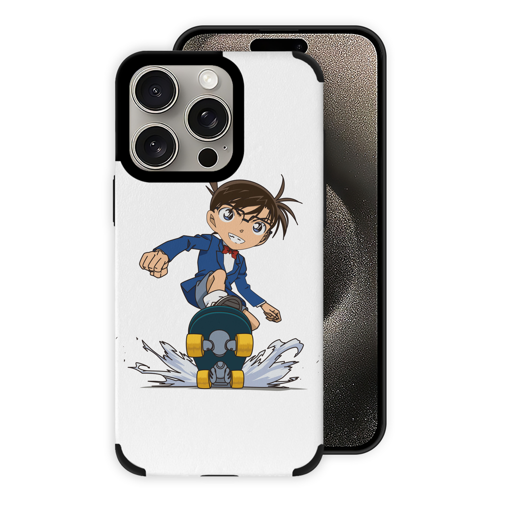 （画像用） 名探偵コナン 江戸川 コナン Detective Conan Conan Edogawa 【iPhone15ProMax対応】 PUレザー スマホケース 耐衝撃＆黄変防止