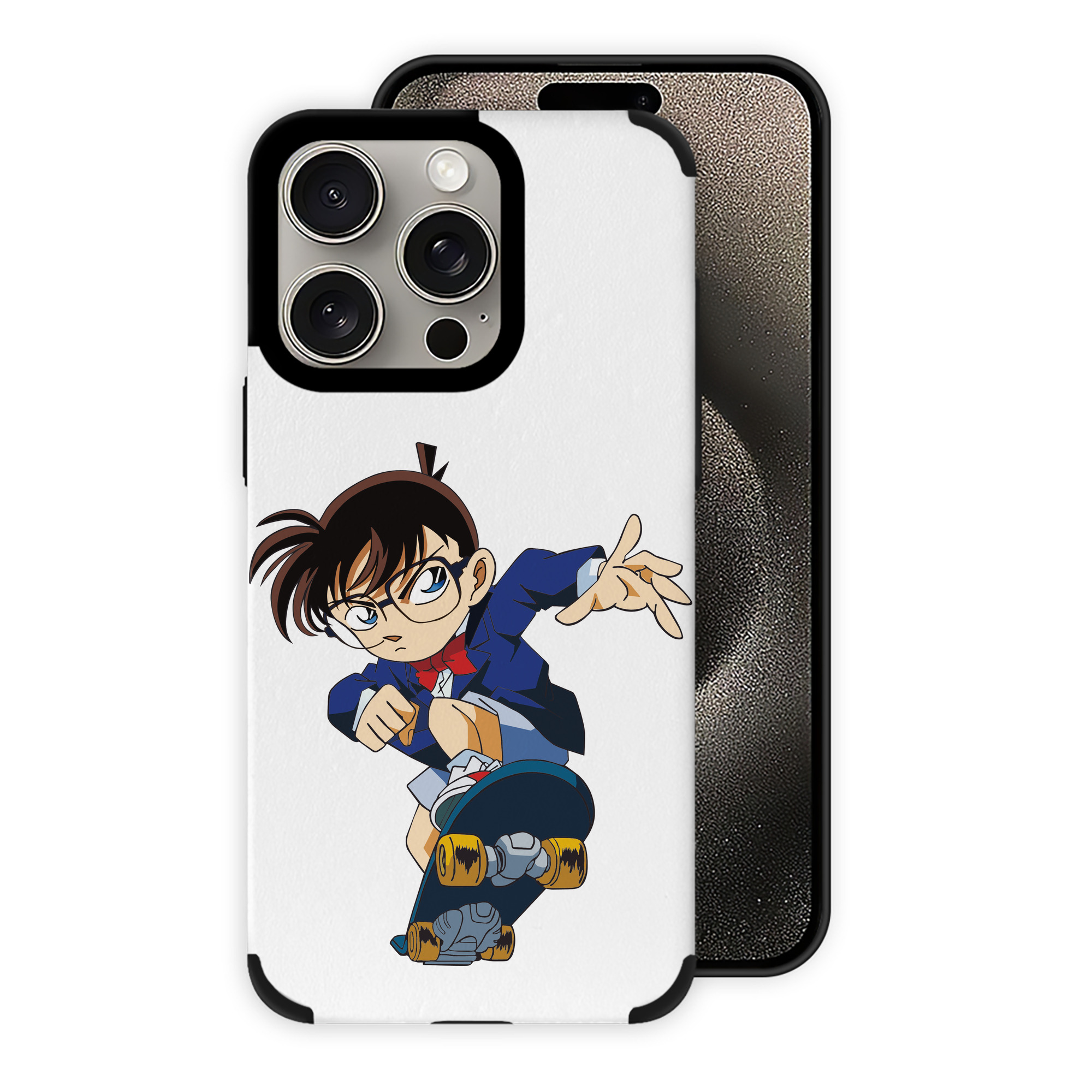 （画像用） 名探偵コナン 江戸川 コナン Detective Conan Conan Edogawa 【iPhone15ProMax対応】 PUレザー スマホケース 耐衝撃＆黄変防止