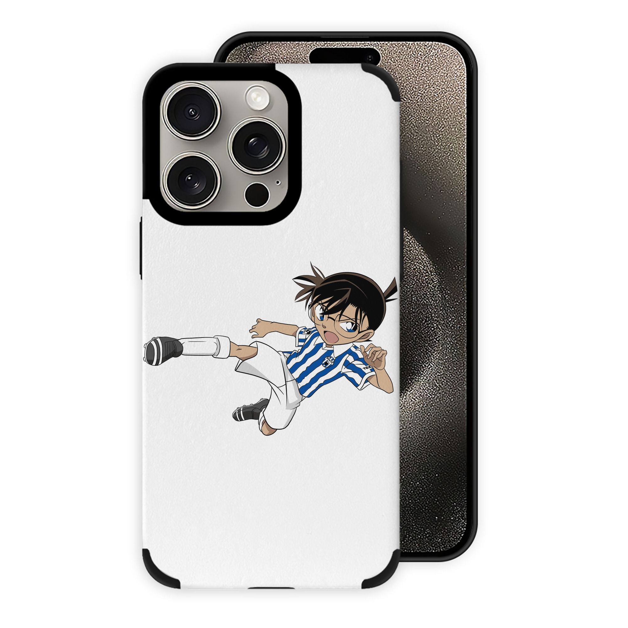 （画像用） 名探偵コナン 江戸川 コナン Detective Conan Conan Edogawa 【iPhone15ProMax対応】 PUレザー スマホケース 耐衝撃＆黄変防止