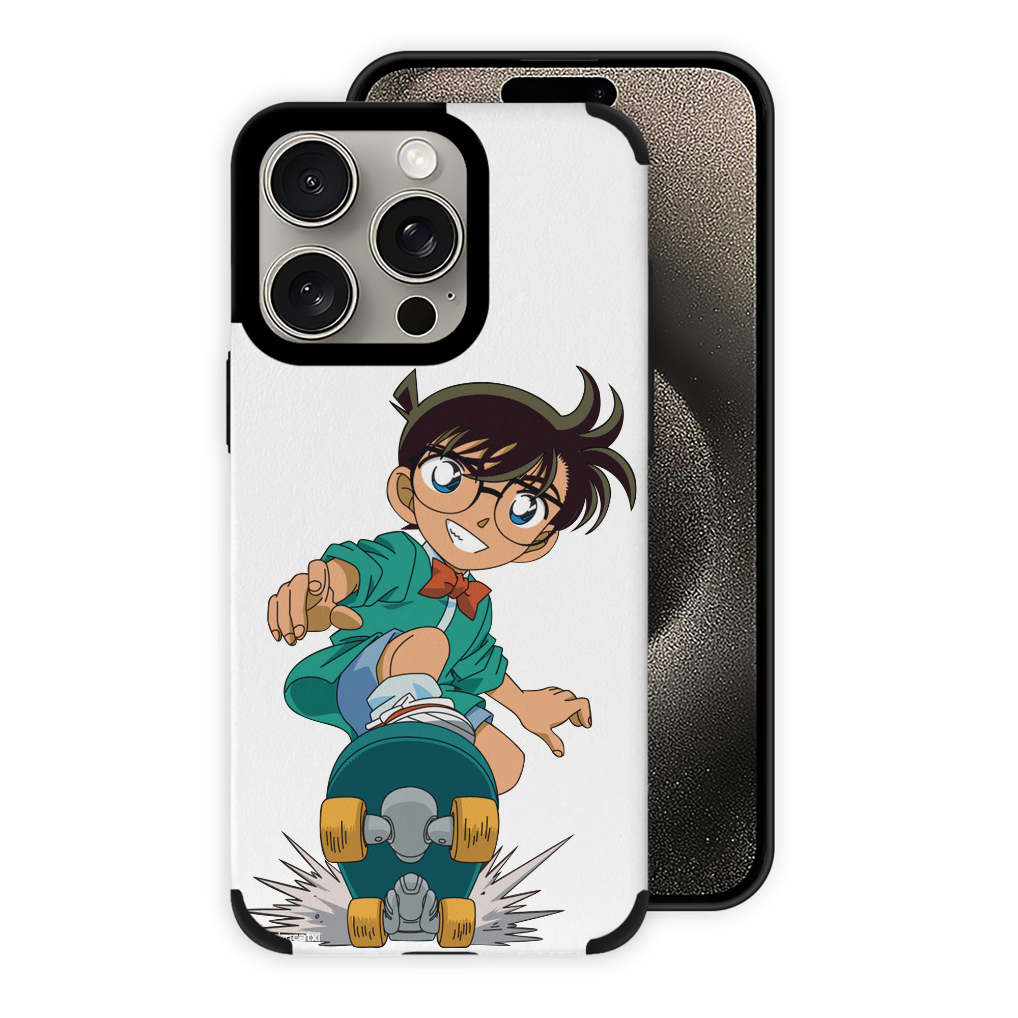 （画像用） 名探偵コナン 江戸川 コナン Detective Conan Conan Edogawa 【iPhone15ProMax対応】 PUレザー スマホケース 耐衝撃＆黄変防止