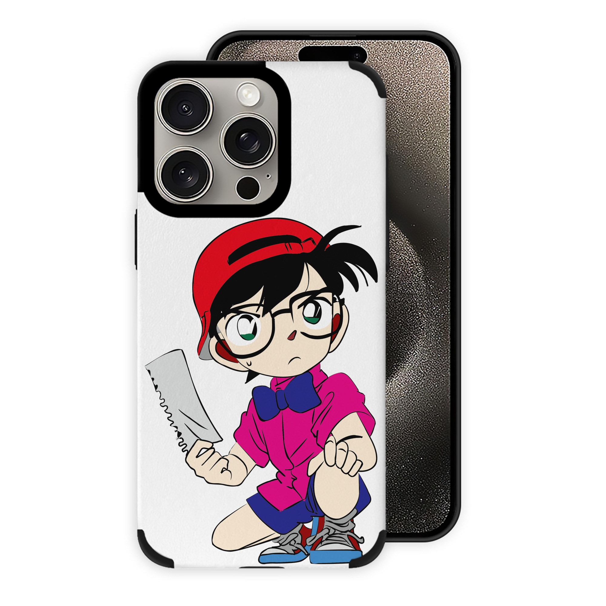 （画像用） 名探偵コナン 江戸川 コナン Detective Conan Conan Edogawa 【iPhone15ProMax対応】 PUレザー スマホケース 耐衝撃＆黄変防止