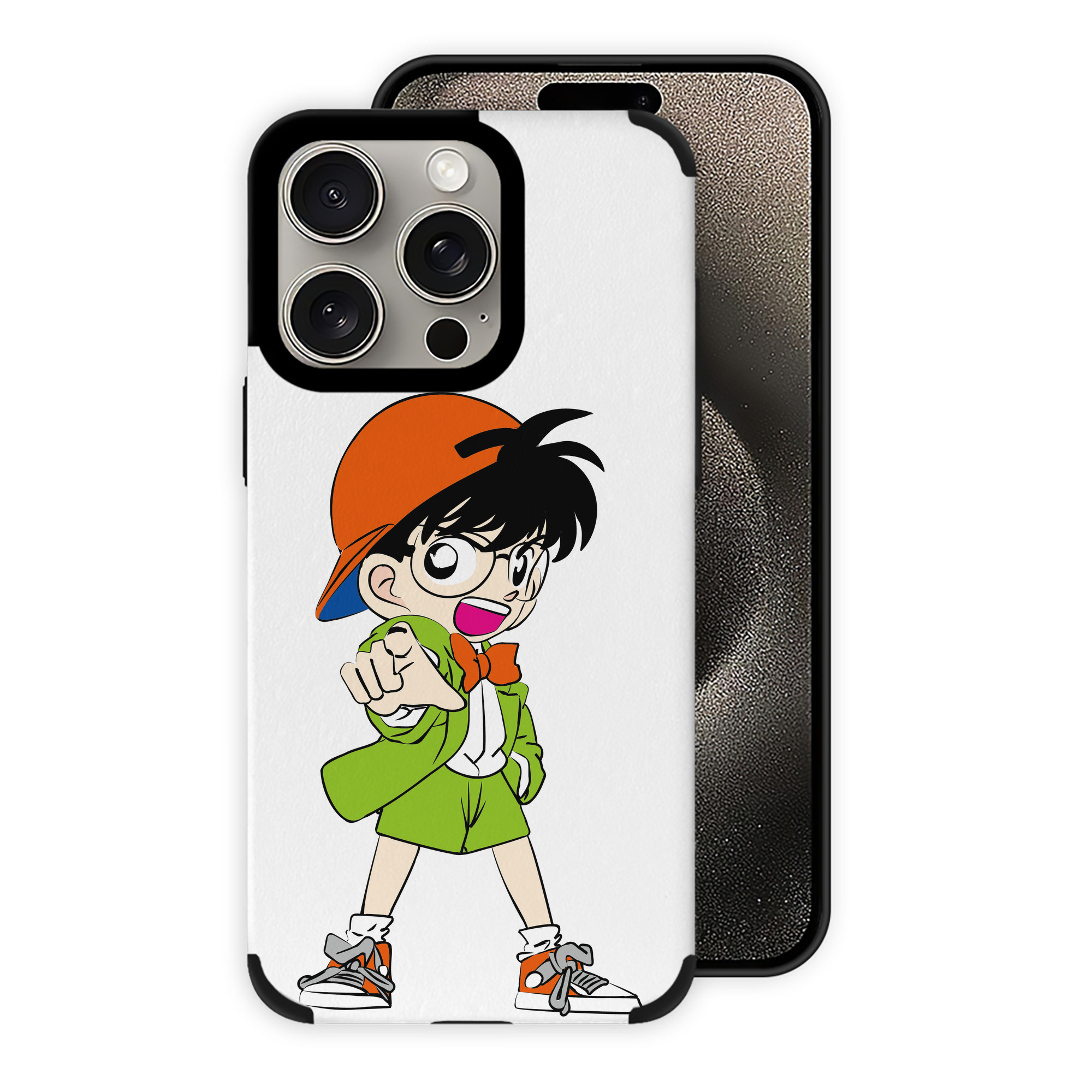（画像用） 名探偵コナン 江戸川 コナン Detective Conan Conan Edogawa 【iPhone15ProMax対応】 PUレザー スマホケース 耐衝撃＆黄変防止
