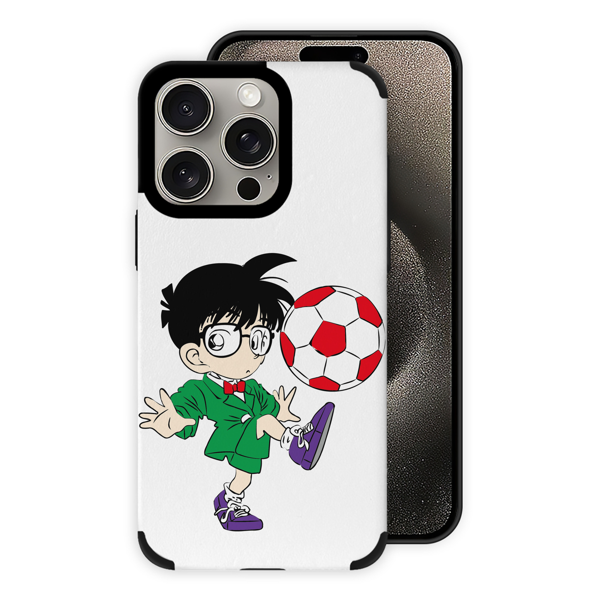 （画像用） 名探偵コナン 江戸川 コナン Detective Conan Conan Edogawa 【iPhone15ProMax対応】 PUレザー スマホケース 耐衝撃＆黄変防止