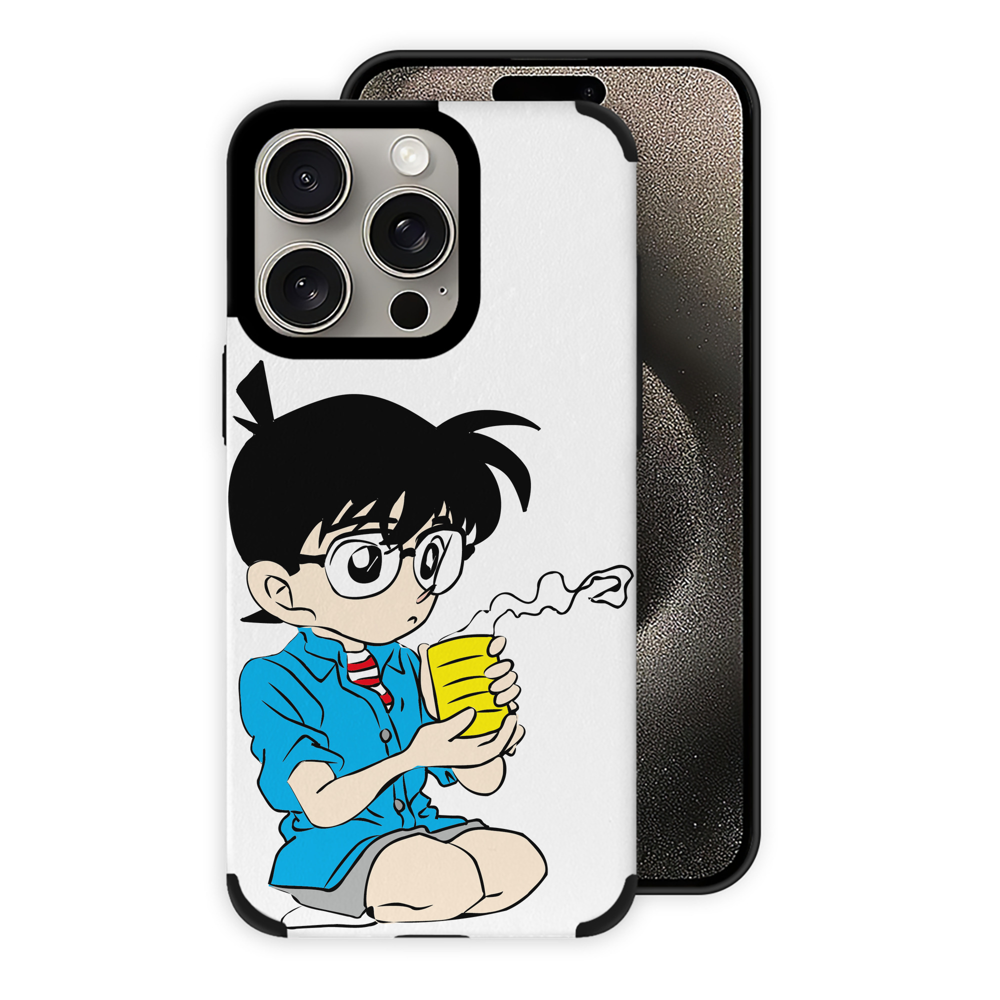 （画像用） 名探偵コナン 江戸川 コナン Detective Conan Conan Edogawa 【iPhone15ProMax対応】 PUレザー スマホケース 耐衝撃＆黄変防止
