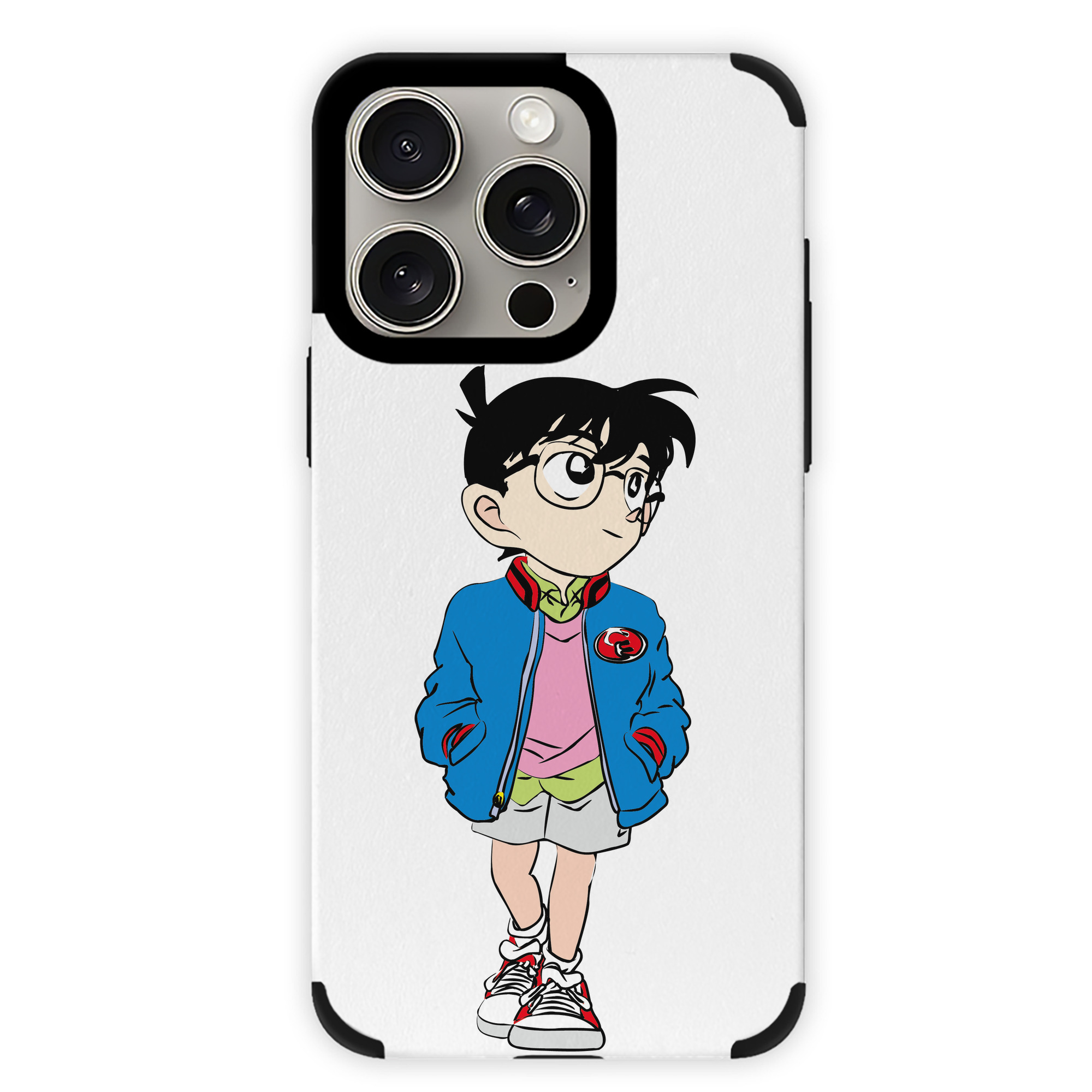 （画像用） 名探偵コナン 江戸川 コナン Detective Conan Conan Edogawa 【iPhone15ProMax対応】 PUレザー スマホケース 耐衝撃＆黄変防止