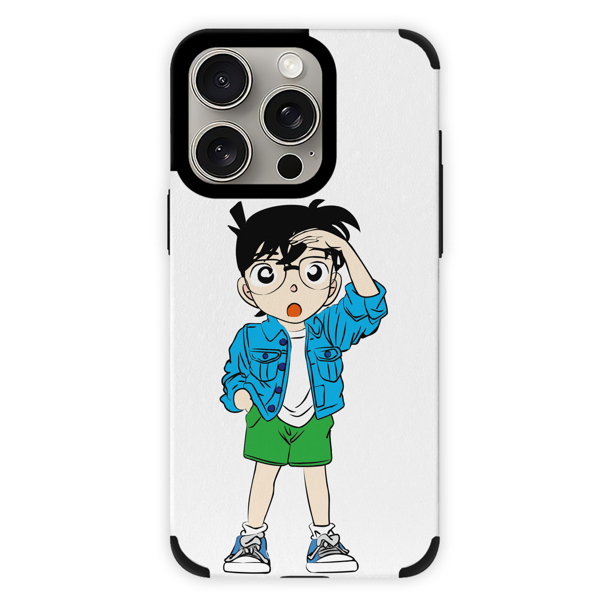 （画像用） 名探偵コナン 江戸川 コナン Detective Conan Conan Edogawa 【iPhone15ProMax対応】 PUレザー スマホケース 耐衝撃＆黄変防止