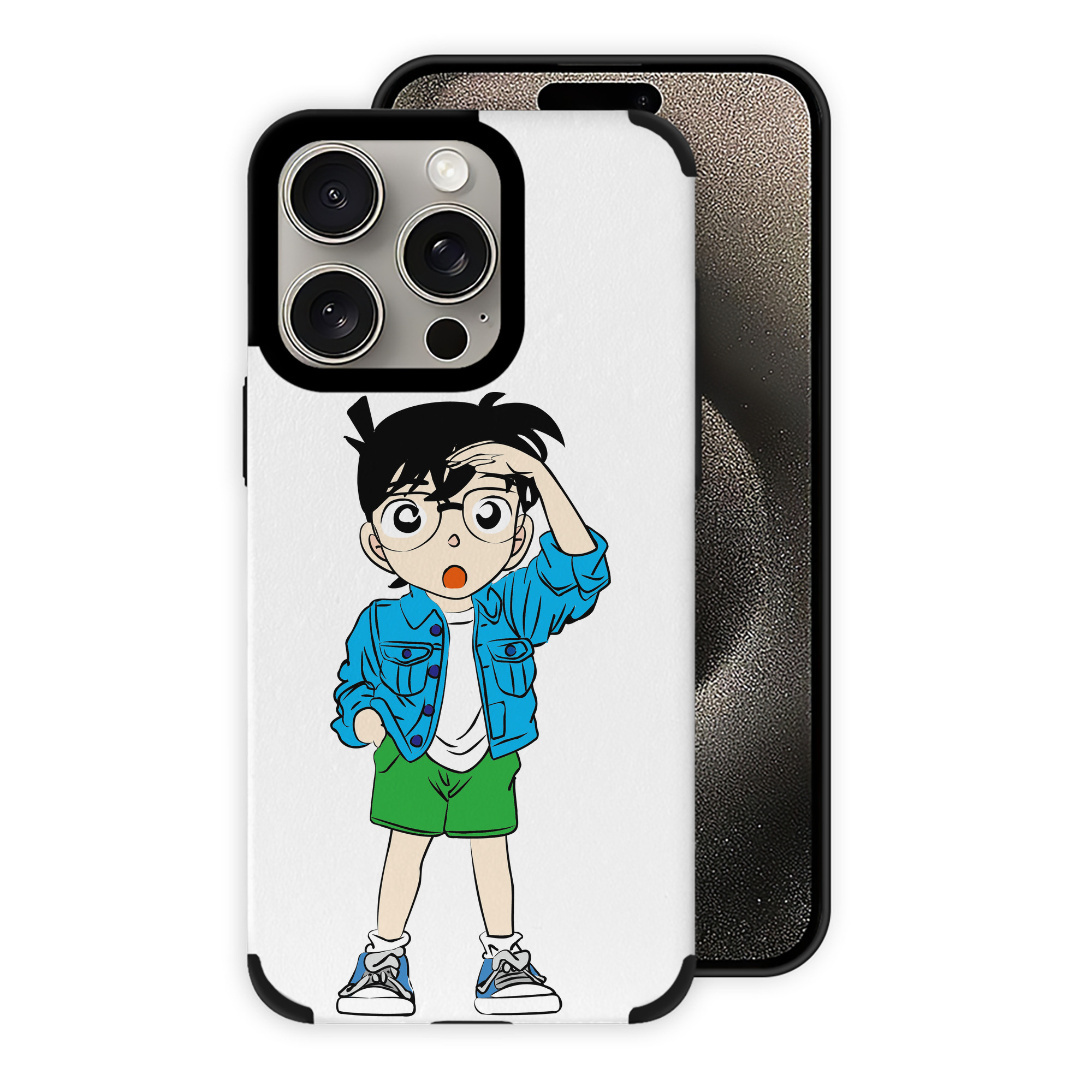 （画像用） 名探偵コナン 江戸川 コナン Detective Conan Conan Edogawa 【iPhone15ProMax対応】 PUレザー スマホケース 耐衝撃＆黄変防止