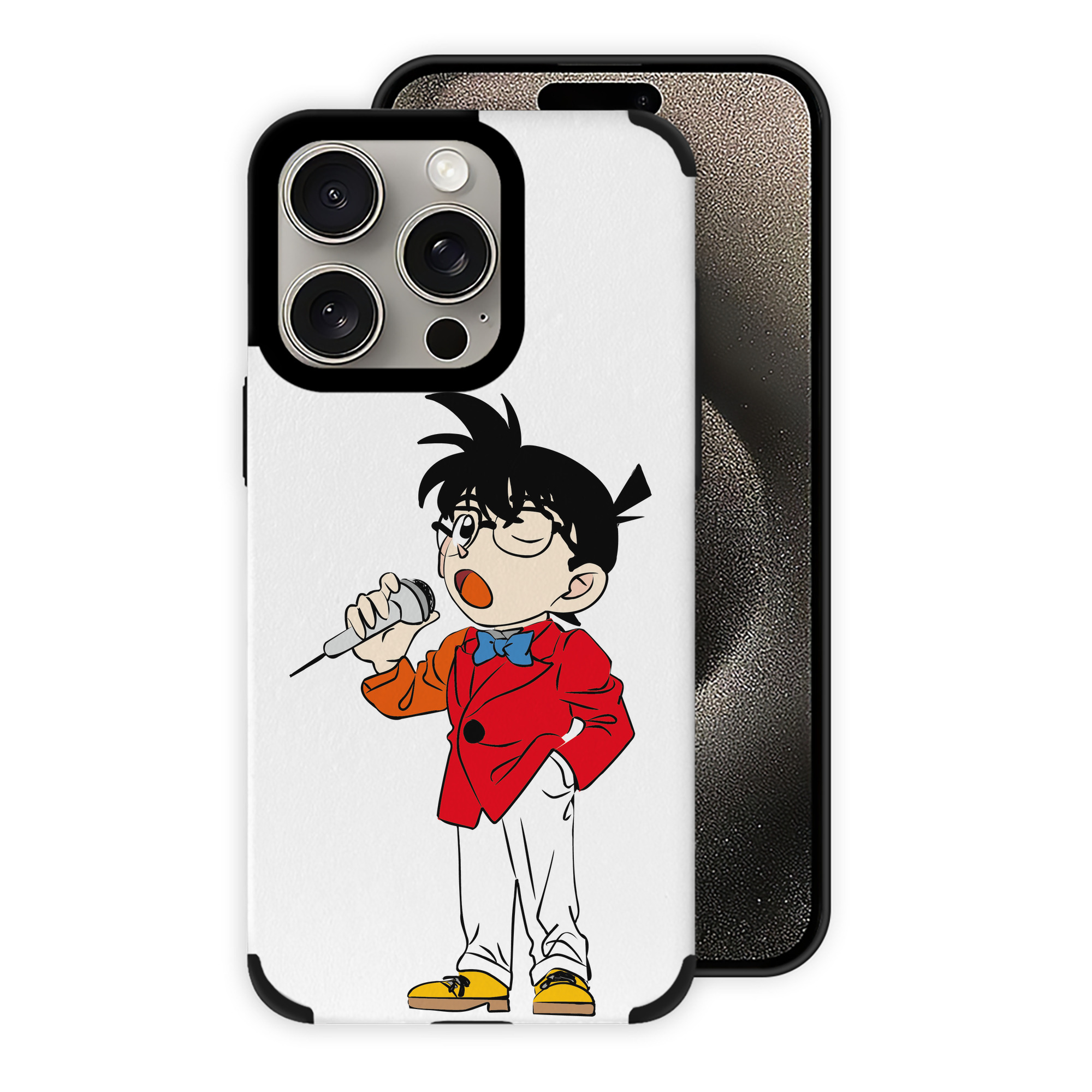 （画像用） 名探偵コナン 江戸川 コナン Detective Conan Conan Edogawa 【iPhone15ProMax対応】 PUレザー スマホケース 耐衝撃＆黄変防止