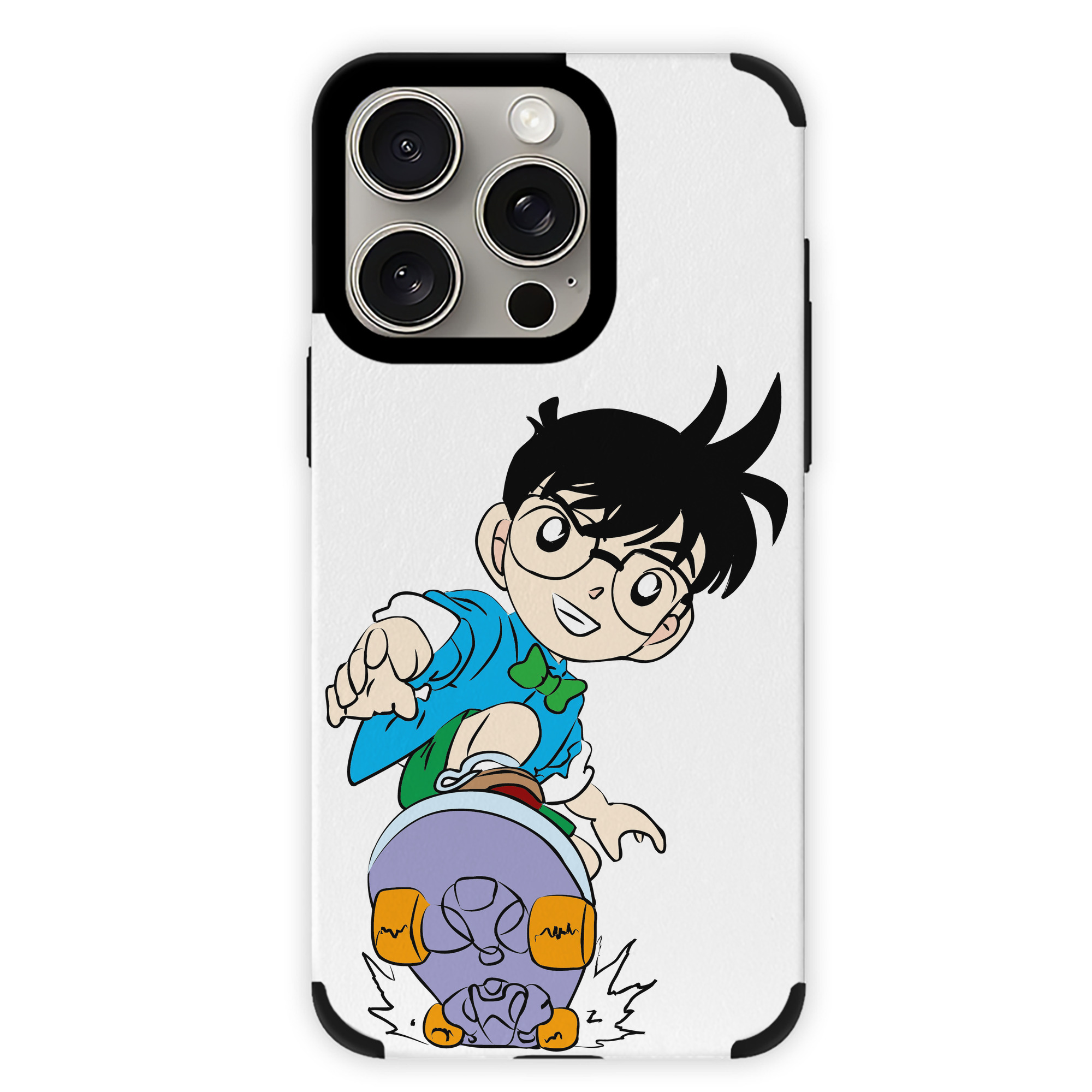 （画像用） 名探偵コナン 江戸川 コナン Detective Conan Conan Edogawa 【iPhone15ProMax対応】 PUレザー スマホケース 耐衝撃＆黄変防止