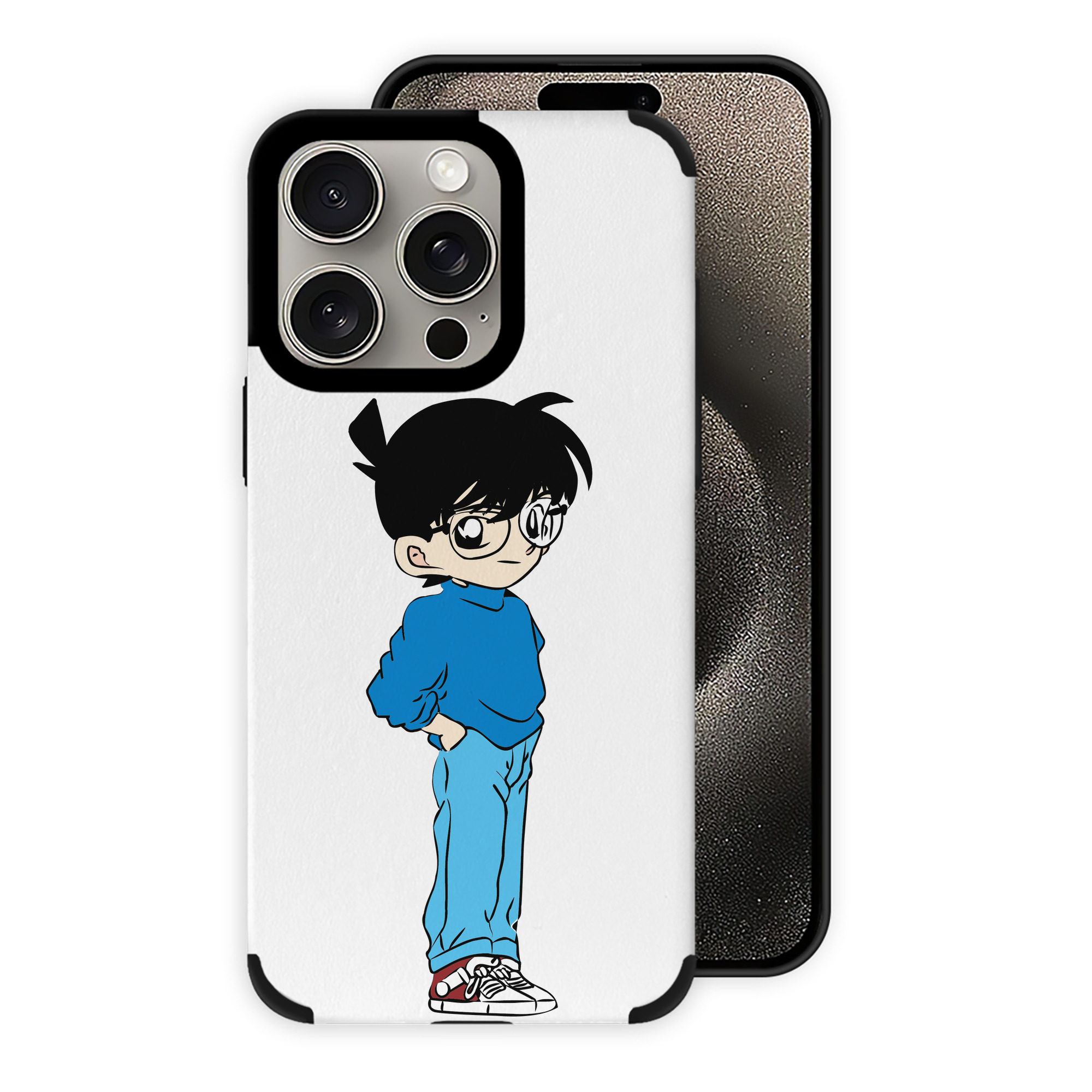 （画像用） 名探偵コナン 江戸川 コナン Detective Conan Conan Edogawa 【iPhone15ProMax対応】 PUレザー スマホケース 耐衝撃＆黄変防止