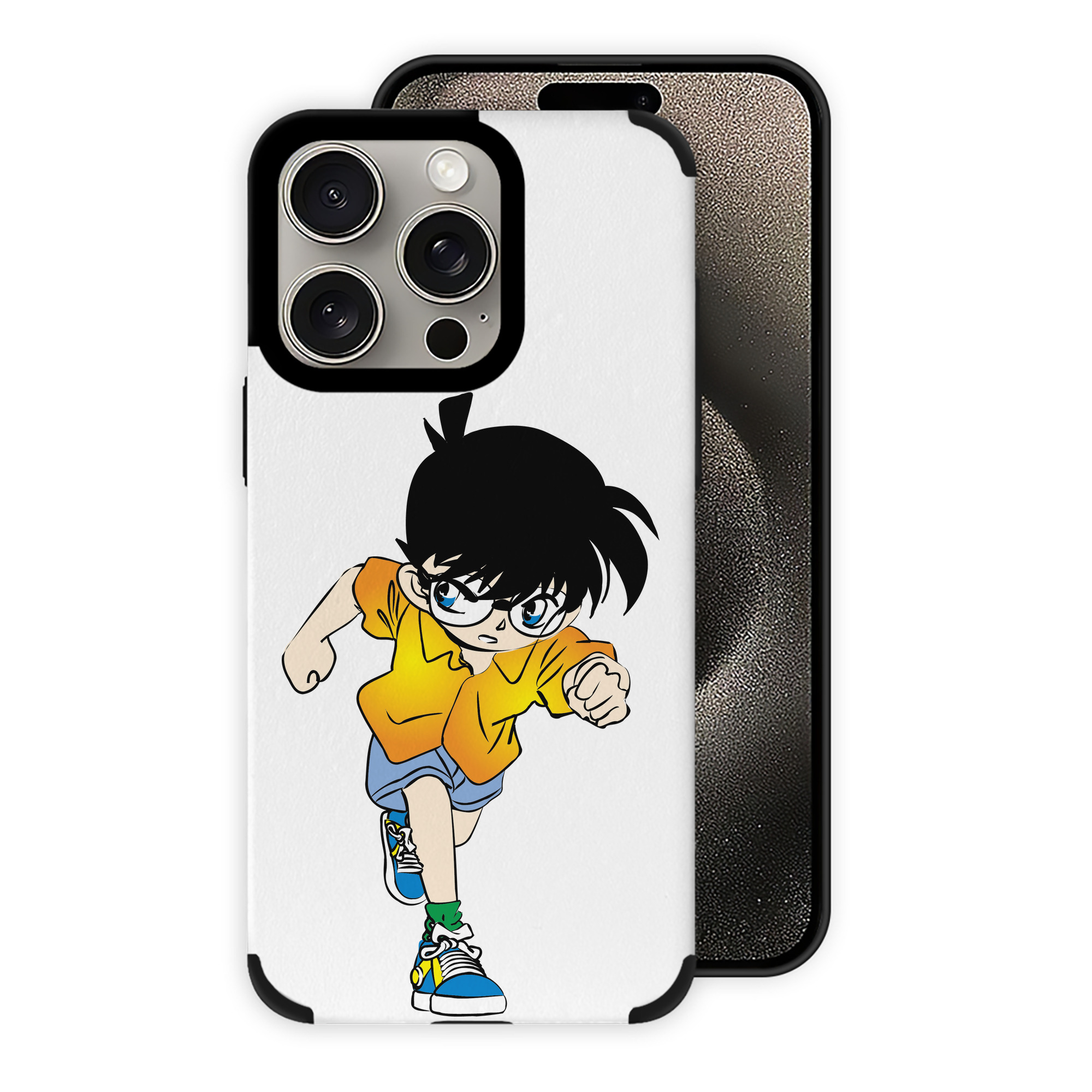 （画像用） 名探偵コナン 江戸川 コナン Detective Conan Conan Edogawa 【iPhone15ProMax対応】 PUレザー スマホケース 耐衝撃＆黄変防止