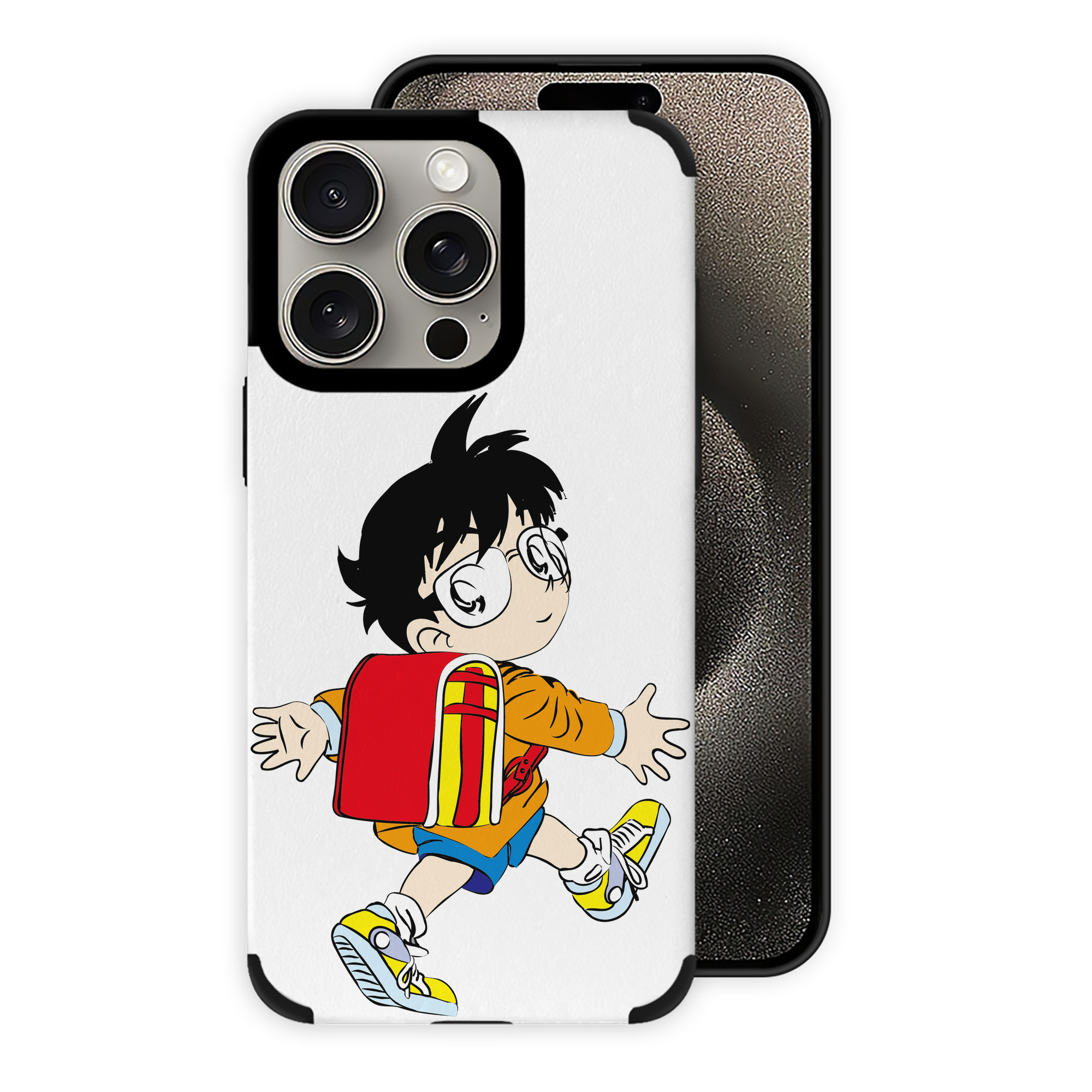 （画像用） 名探偵コナン 江戸川 コナン Detective Conan Conan Edogawa 【iPhone15ProMax対応】 PUレザー スマホケース 耐衝撃＆黄変防止
