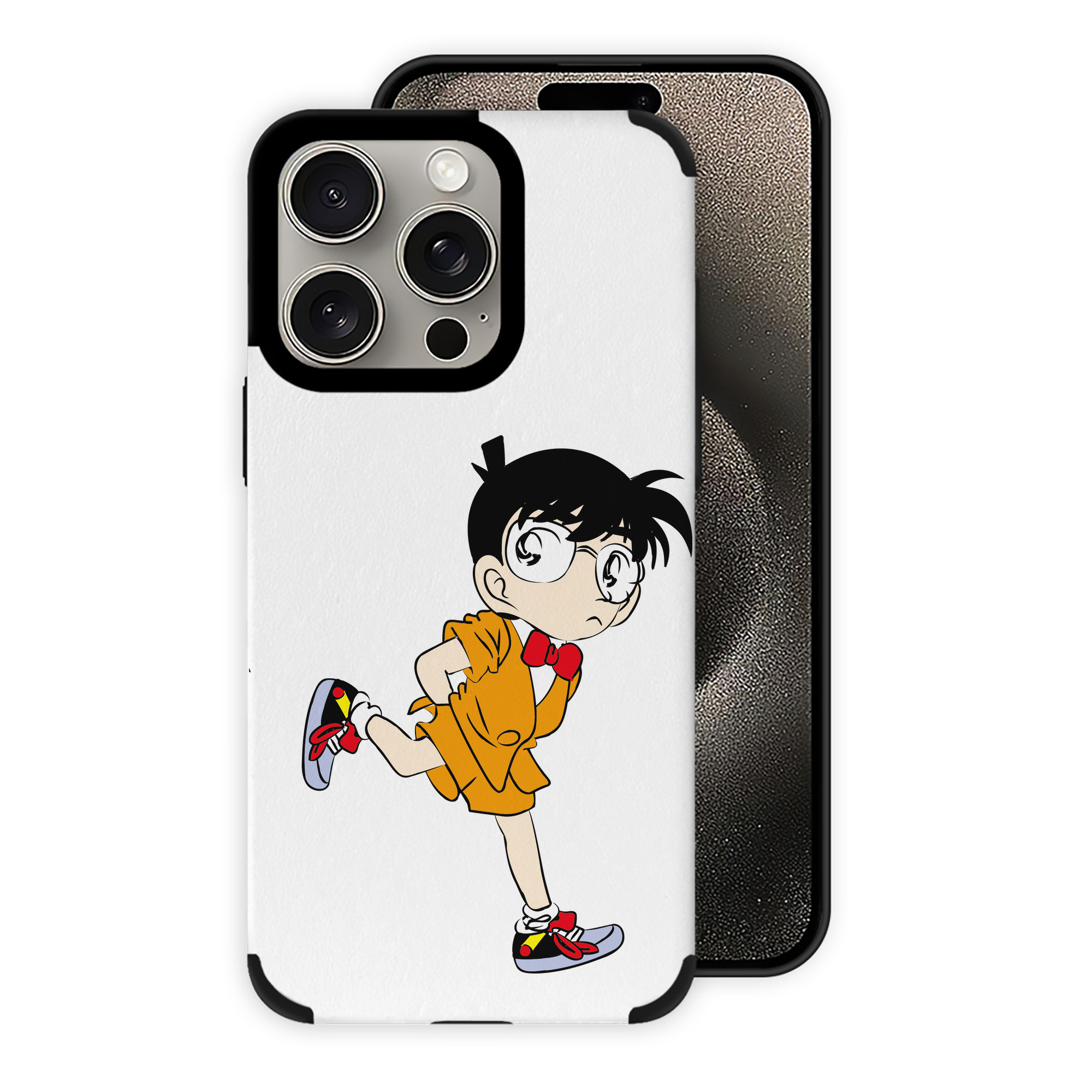 （画像用） 名探偵コナン 江戸川 コナン Detective Conan Conan Edogawa 【iPhone15ProMax対応】 PUレザー スマホケース 耐衝撃＆黄変防止