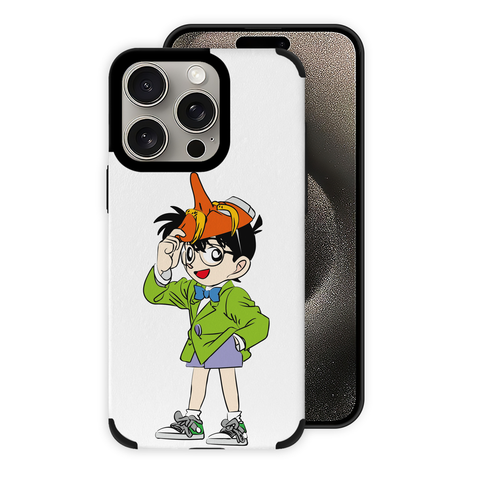 （画像用） 名探偵コナン 江戸川 コナン Detective Conan Conan Edogawa 【iPhone15ProMax対応】 PUレザー スマホケース 耐衝撃＆黄変防止