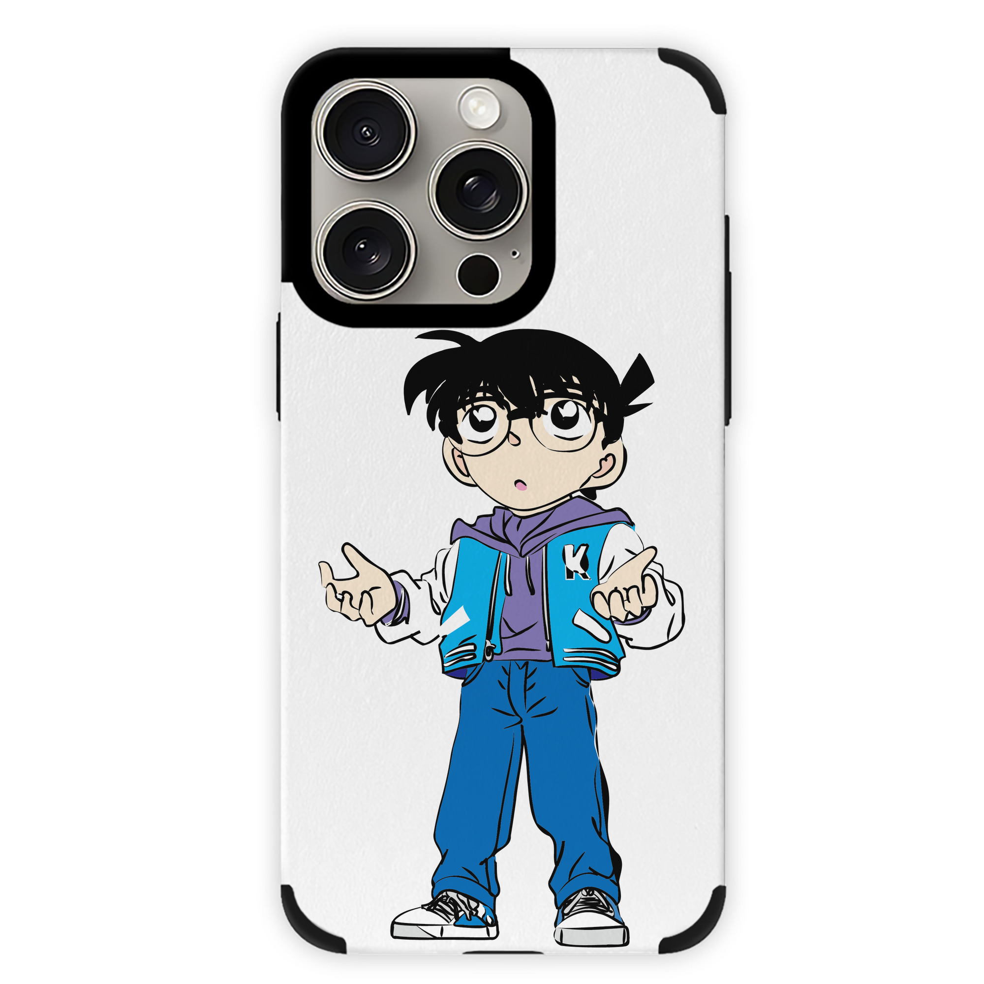 （画像用） 名探偵コナン 江戸川 コナン Detective Conan Conan Edogawa 【iPhone15ProMax対応】 PUレザー スマホケース 耐衝撃＆黄変防止