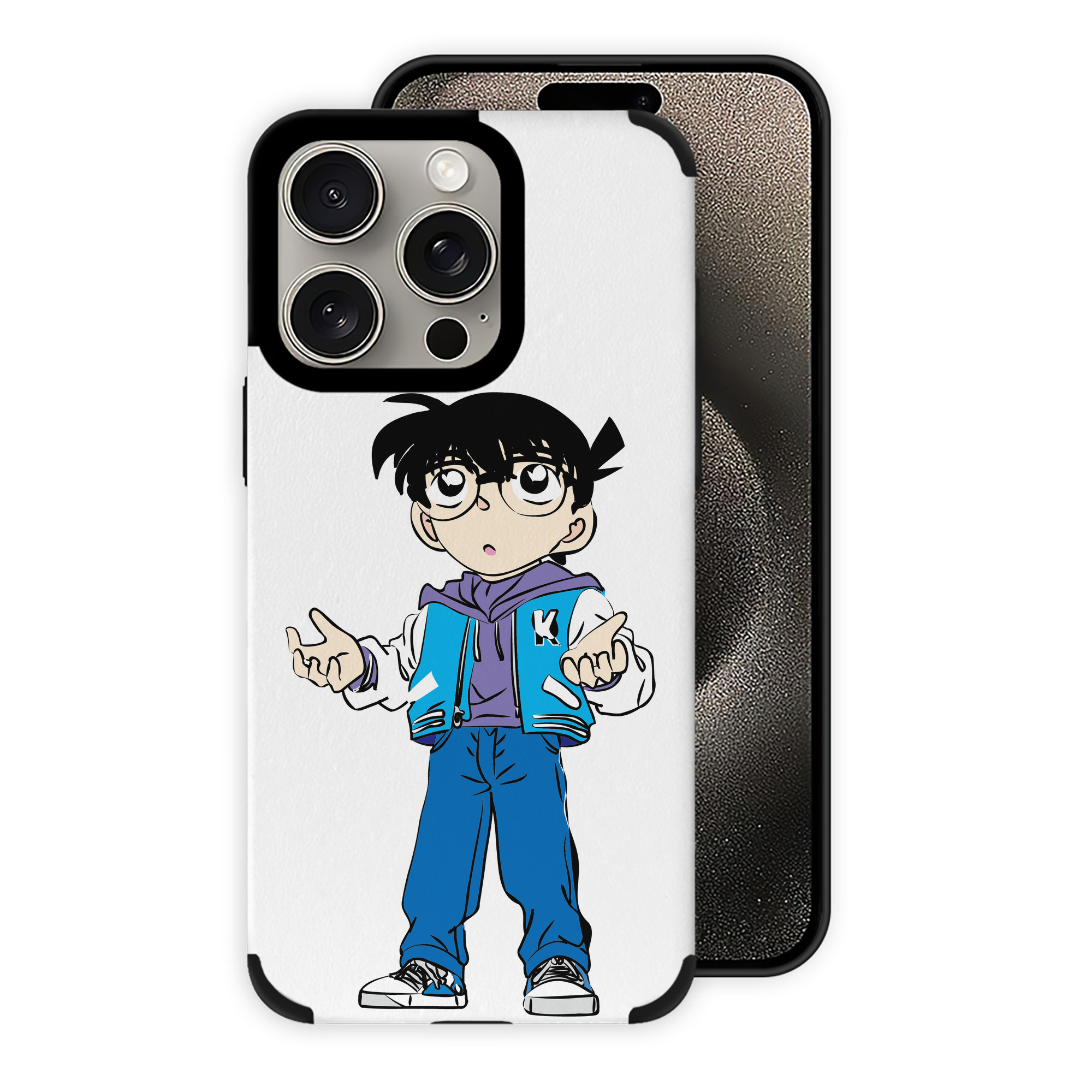（画像用） 名探偵コナン 江戸川 コナン Detective Conan Conan Edogawa 【iPhone15ProMax対応】 PUレザー スマホケース 耐衝撃＆黄変防止