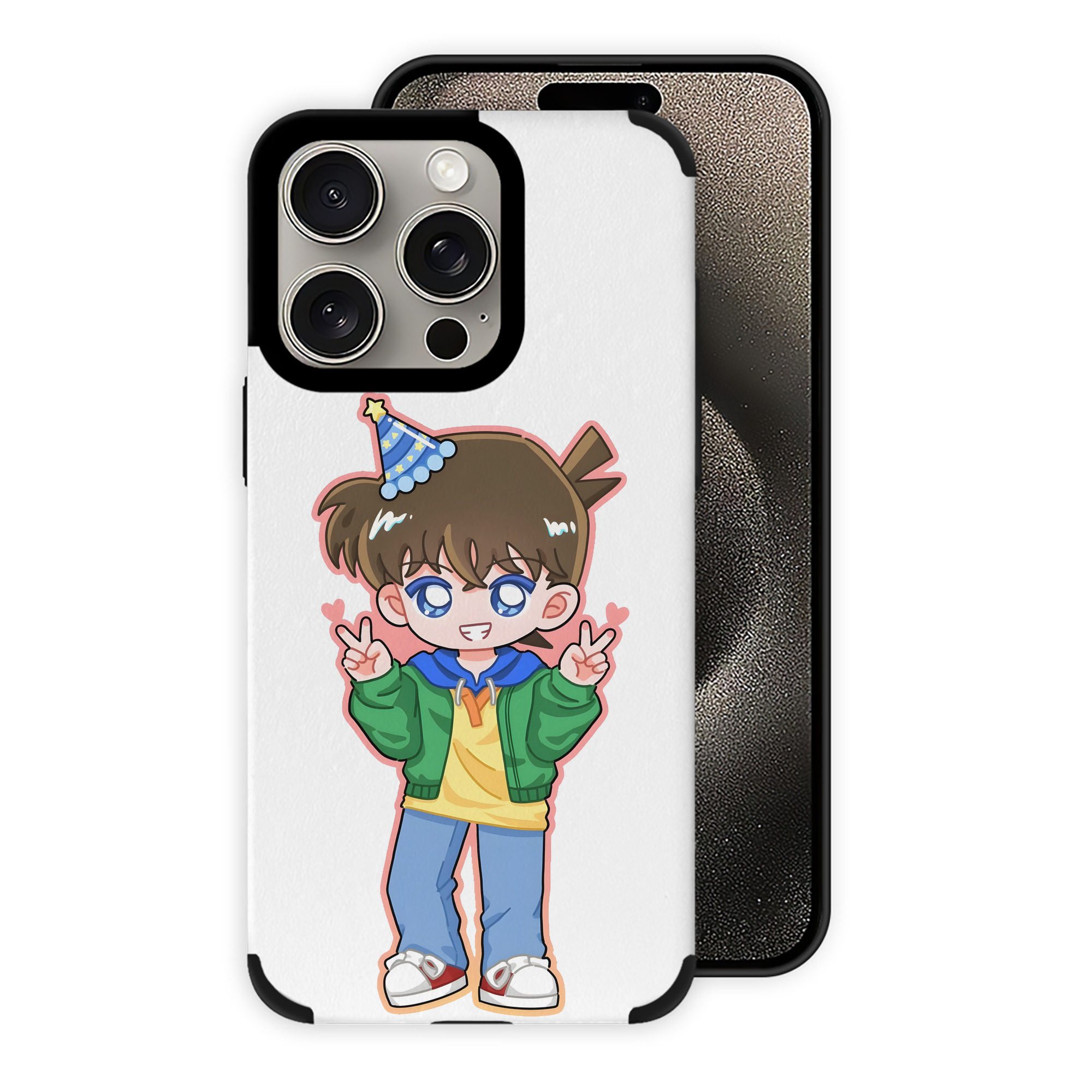 （画像用） 名探偵コナン 江戸川 コナン Detective Conan Conan Edogawa 【iPhone15ProMax対応】 PUレザー スマホケース 耐衝撃＆黄変防止