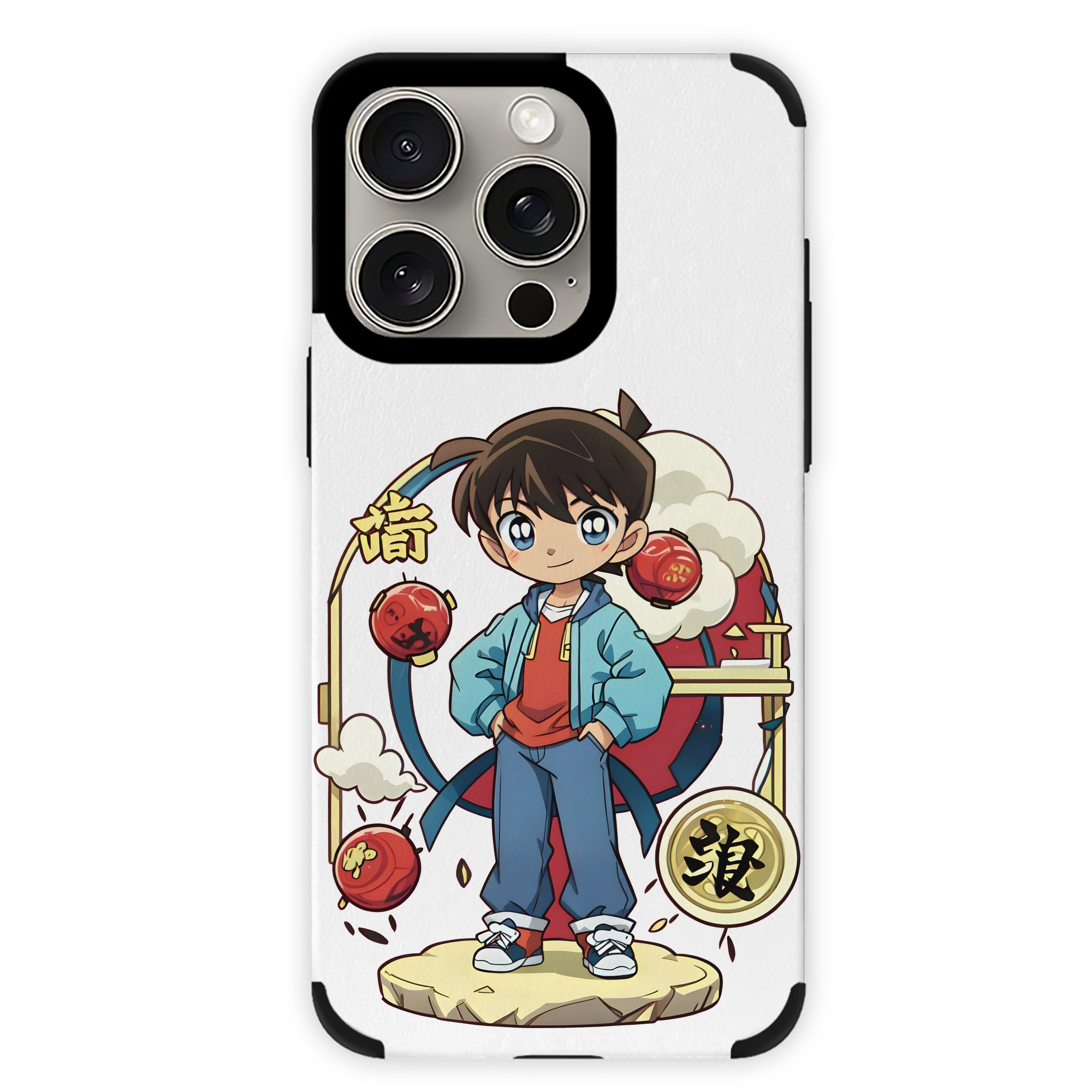 （画像用） 名探偵コナン 江戸川 コナン Detective Conan Conan Edogawa 【iPhone15ProMax対応】 PUレザー スマホケース 耐衝撃＆黄変防止