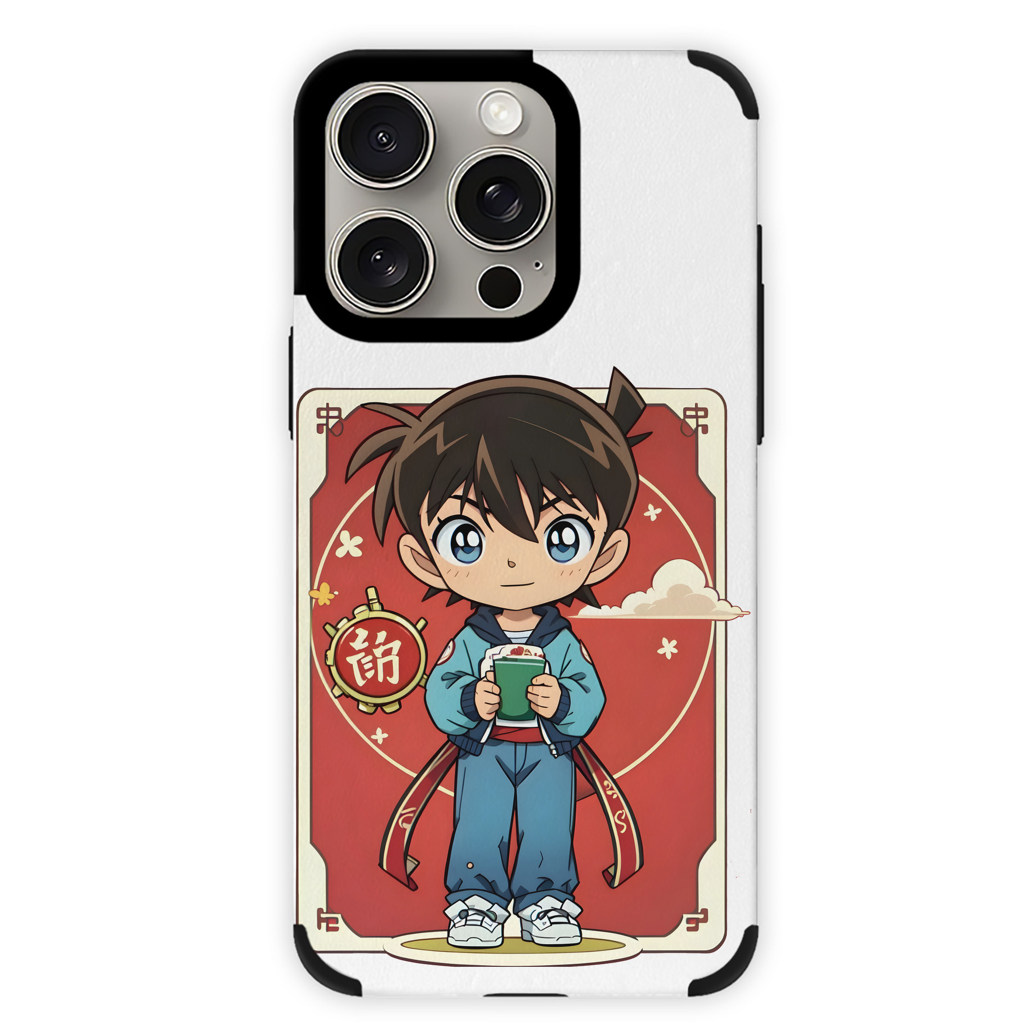 （画像用） 名探偵コナン 江戸川 コナン Detective Conan Conan Edogawa 【iPhone15ProMax対応】 PUレザー スマホケース 耐衝撃＆黄変防止