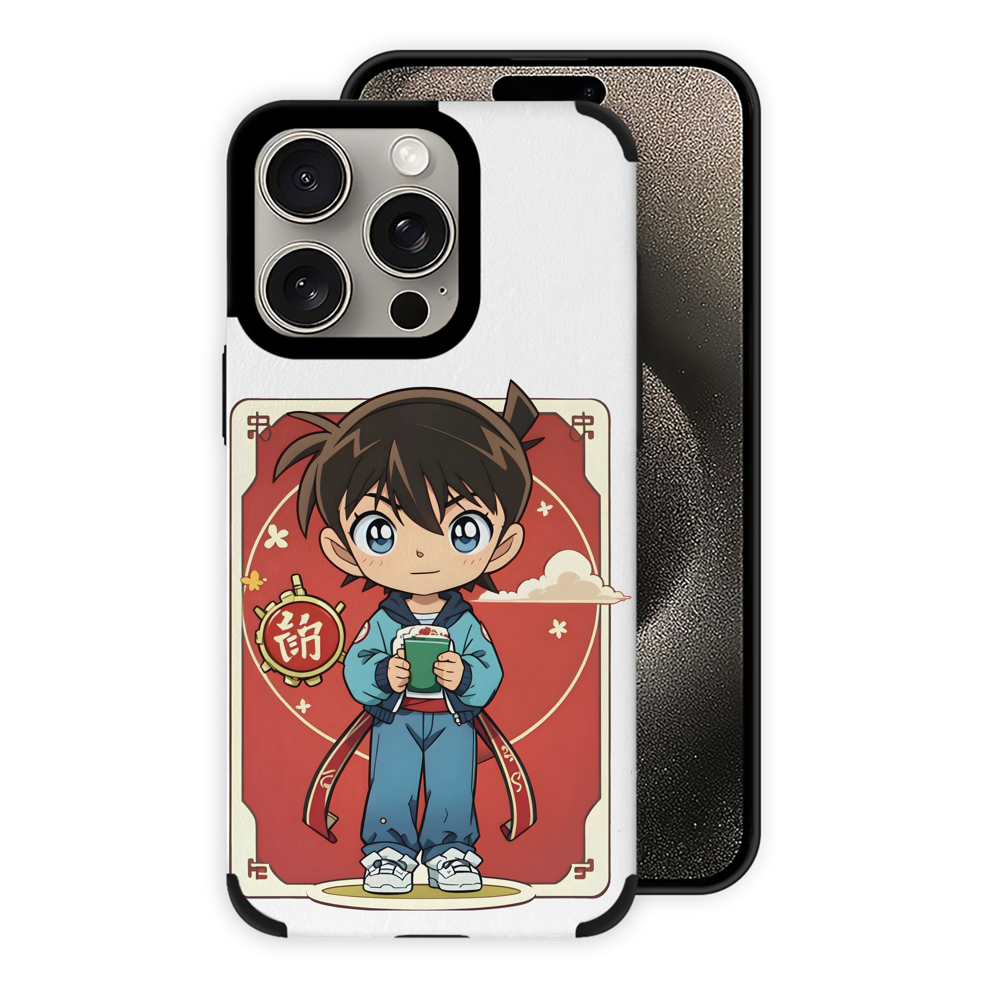 （画像用） 名探偵コナン 江戸川 コナン Detective Conan Conan Edogawa 【iPhone15ProMax対応】 PUレザー スマホケース 耐衝撃＆黄変防止